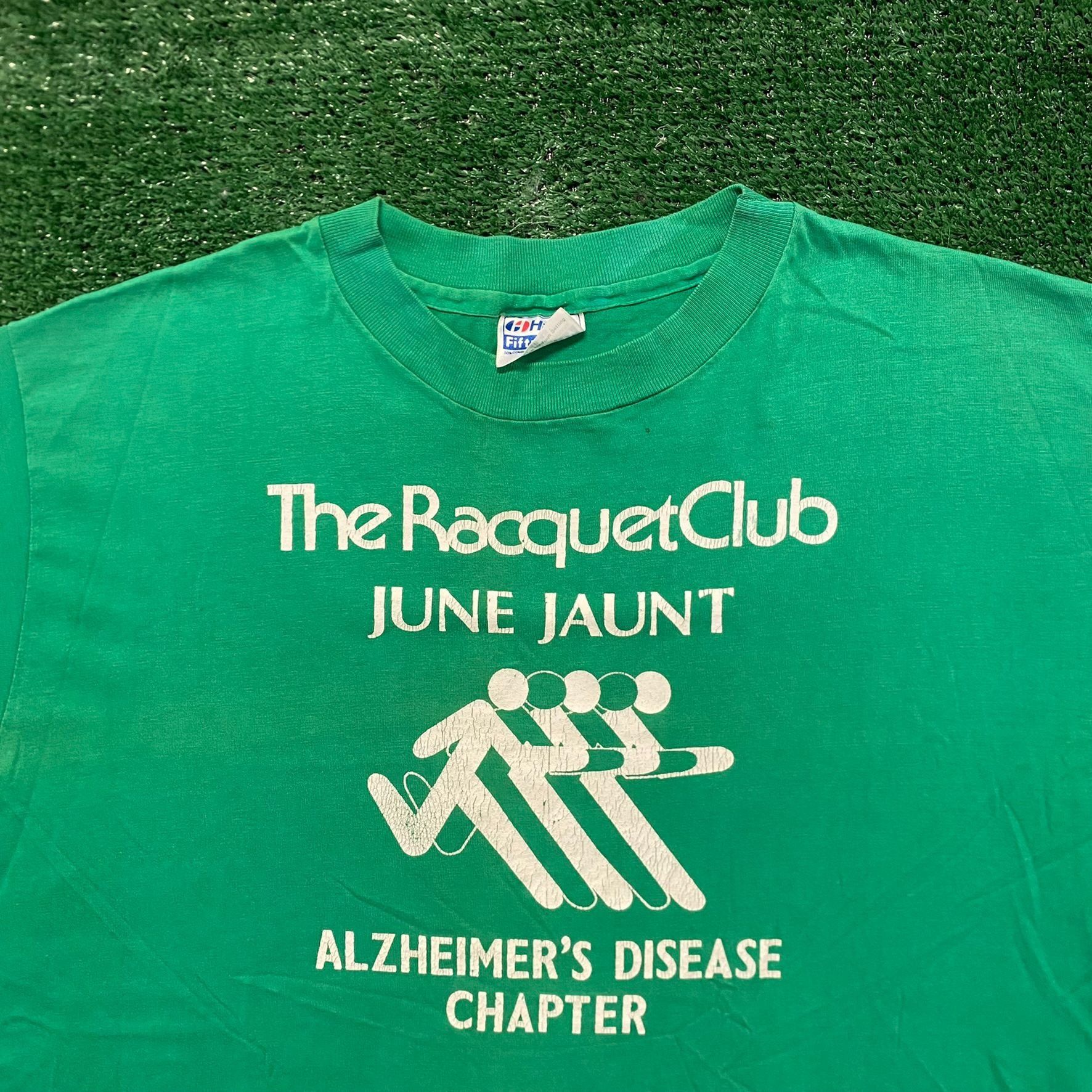 Hanes Alzheimer's Run Shirt Vintage 80s Single Stich Tee Size US XL / EU 56 / 4 - 2 Thumbnail