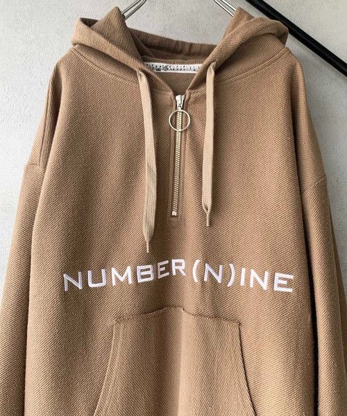 Number (N)ine NUMBER (N)INE Half Zip Pullover Hoodie Beige Cotton 3 Size US L / EU 52-54 / 3 - 2 Thumbnail