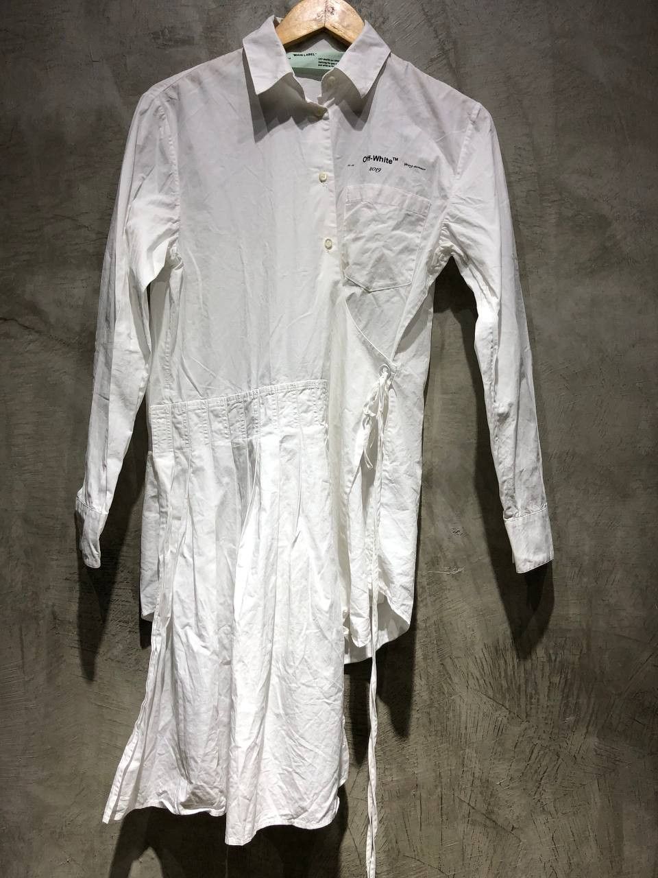 Off-White Off-White Asymmetric Poplin Arrows Mini Dress Size S / US 4 / IT 40 - 4 Thumbnail