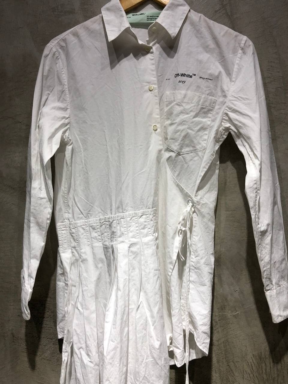Off-White Off-White Asymmetric Poplin Arrows Mini Dress Size S / US 4 / IT 40 - 8 Thumbnail