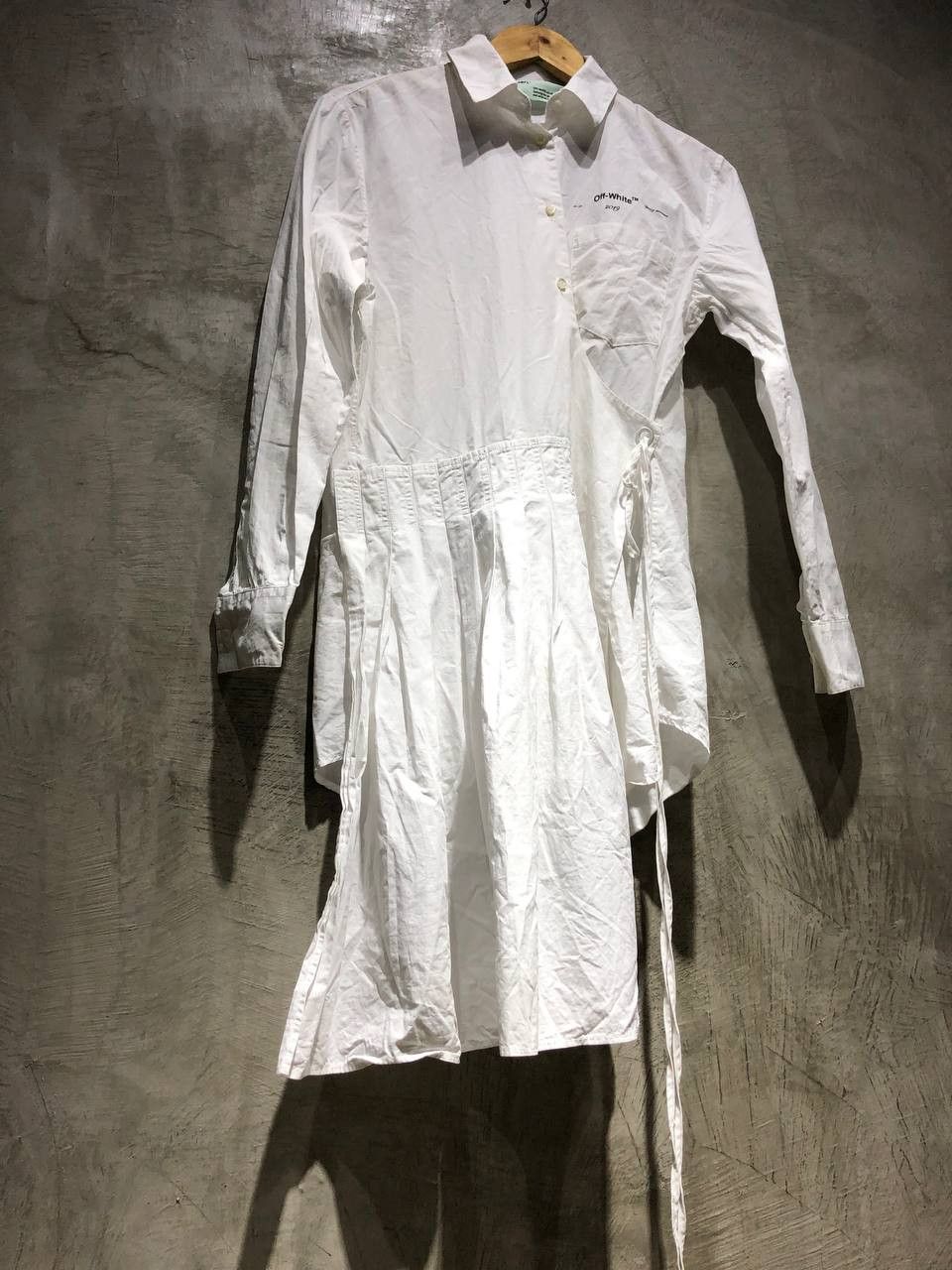 Off-White Off-White Asymmetric Poplin Arrows Mini Dress Size S / US 4 / IT 40 - 6 Thumbnail