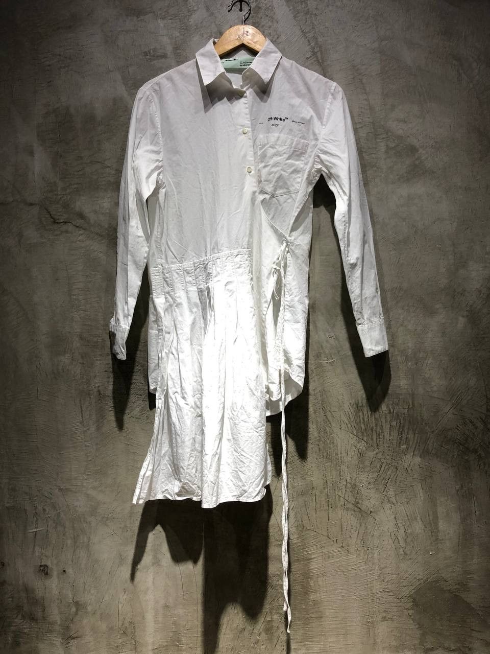 Off-White Off-White Asymmetric Poplin Arrows Mini Dress Size S / US 4 / IT 40 - 2 Thumbnail