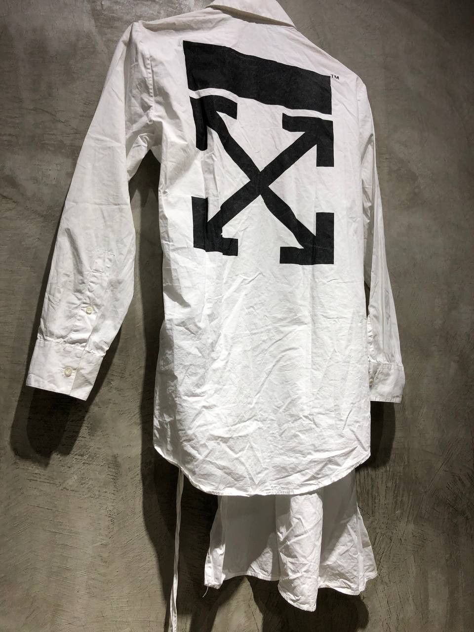 Off-White Off-White Asymmetric Poplin Arrows Mini Dress Size S / US 4 / IT 40 - 3 Thumbnail