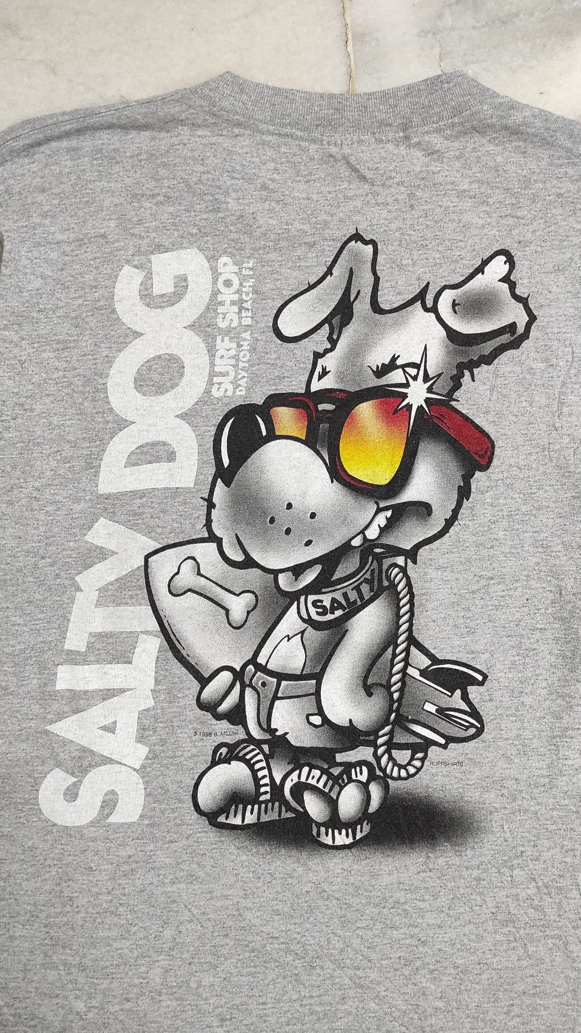 Vintage 1998 B MILLER ART FOR SALTY DOG SURF SHOP TEE Size US M / EU 48-50 / 2 - 7 Thumbnail
