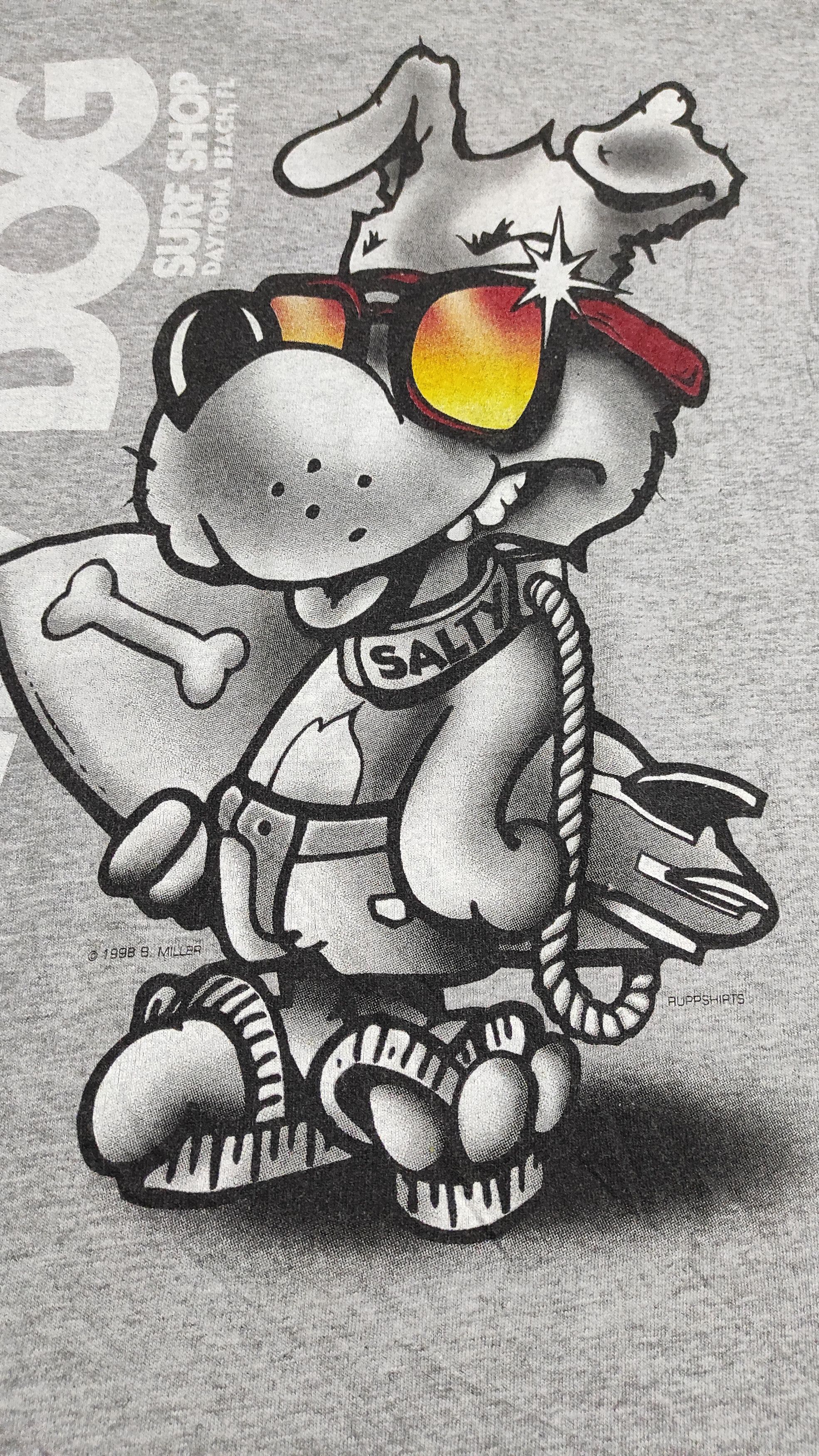 Vintage 1998 B MILLER ART FOR SALTY DOG SURF SHOP TEE Size US M / EU 48-50 / 2 - 9 Thumbnail