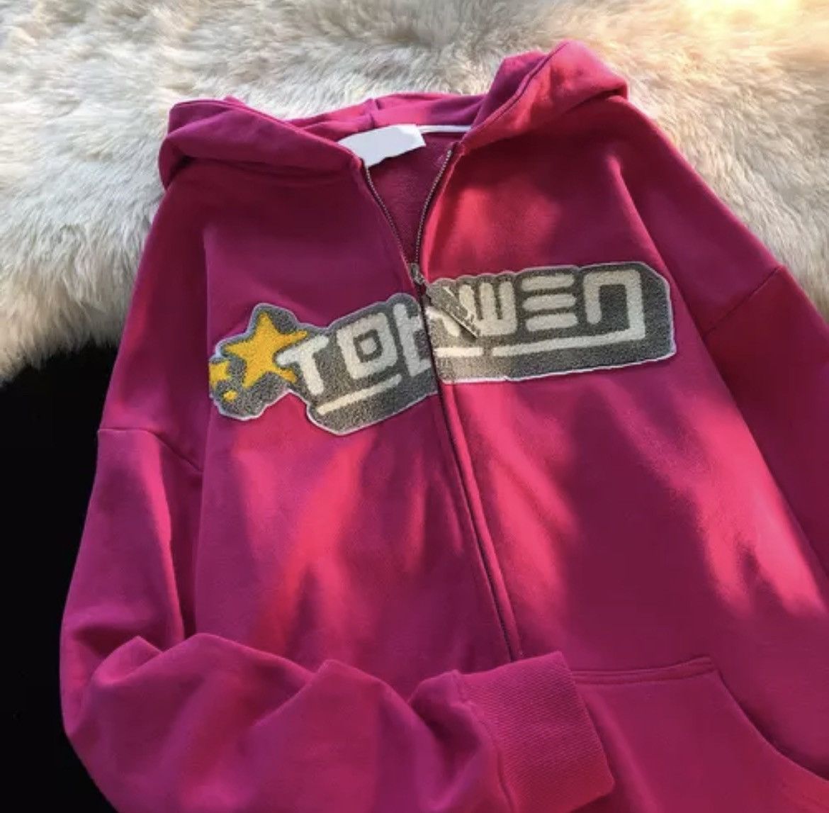 Limited Pink Y2K Zip Up Hoodie