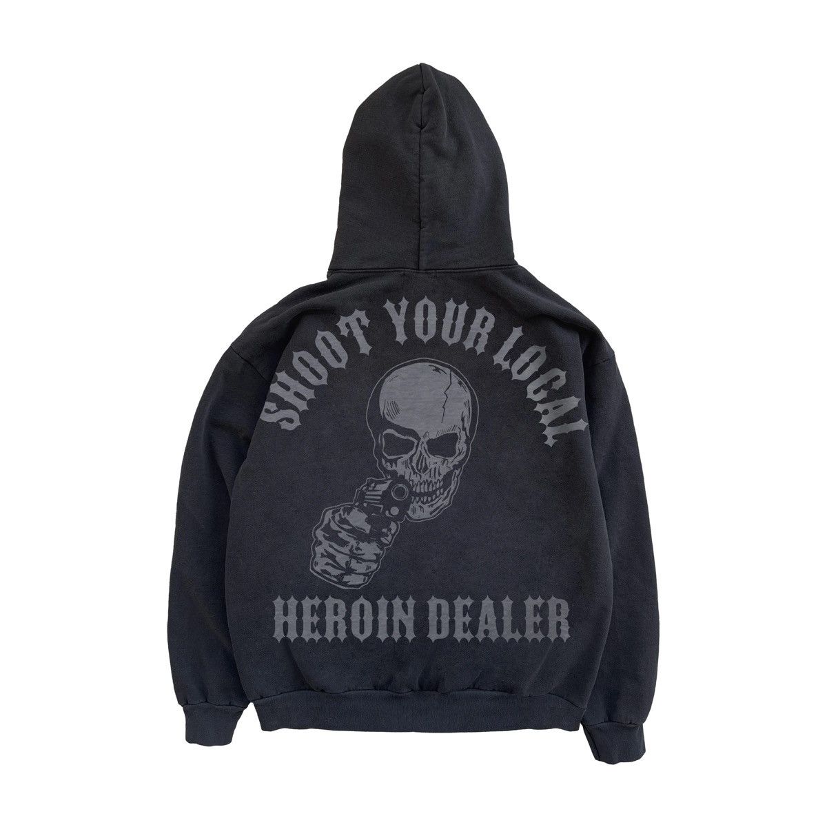image of Warren Lotas Shoot Your Local Heroin Dealer Hoodie in Black, Men's (Size XL)