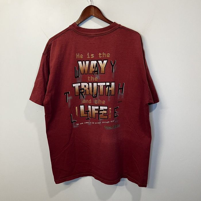 Vintage Vintage 90s Jesus T Shirt 90s Tee God Red The Way The Truth ...