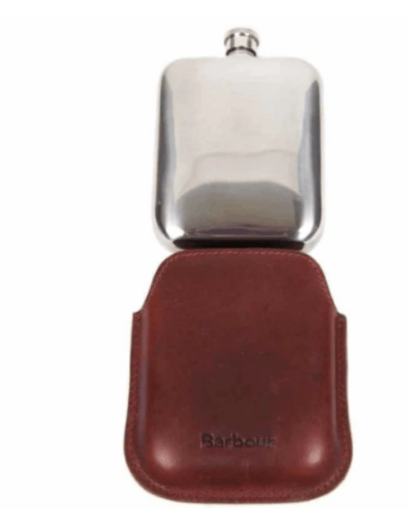 Barbour Hip Flask in Brown Leather Sleeve Size ONE SIZE - 6 Thumbnail