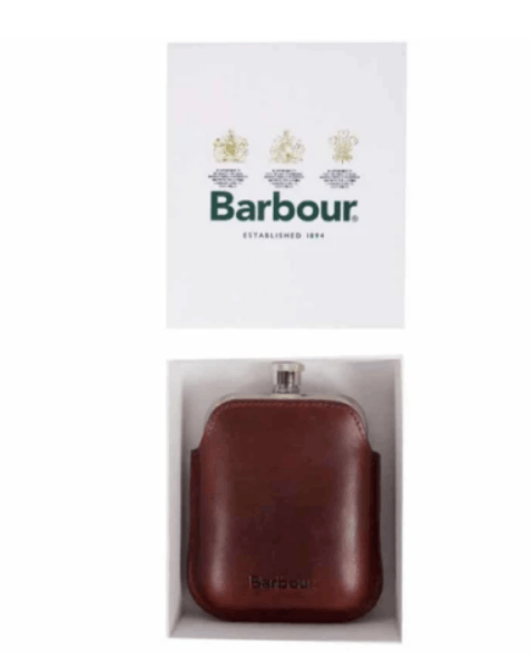 Barbour Hip Flask in Brown Leather Sleeve Size ONE SIZE - 2 Thumbnail