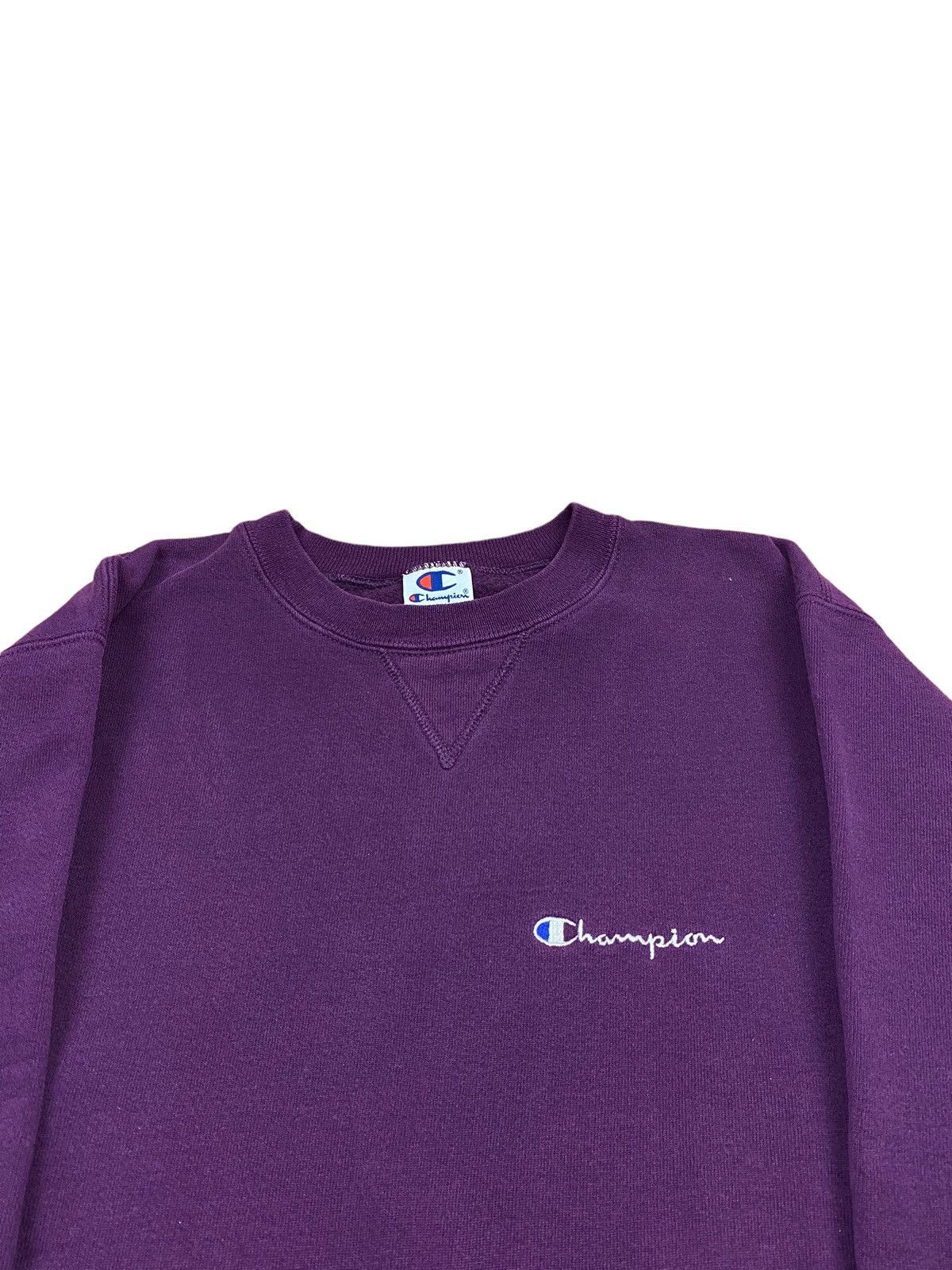 Champion × Vintage Vintage 90s Champion Embroidered Spellout Crewneck Plum Size US M / EU 48-50 / 2 - 3 Thumbnail