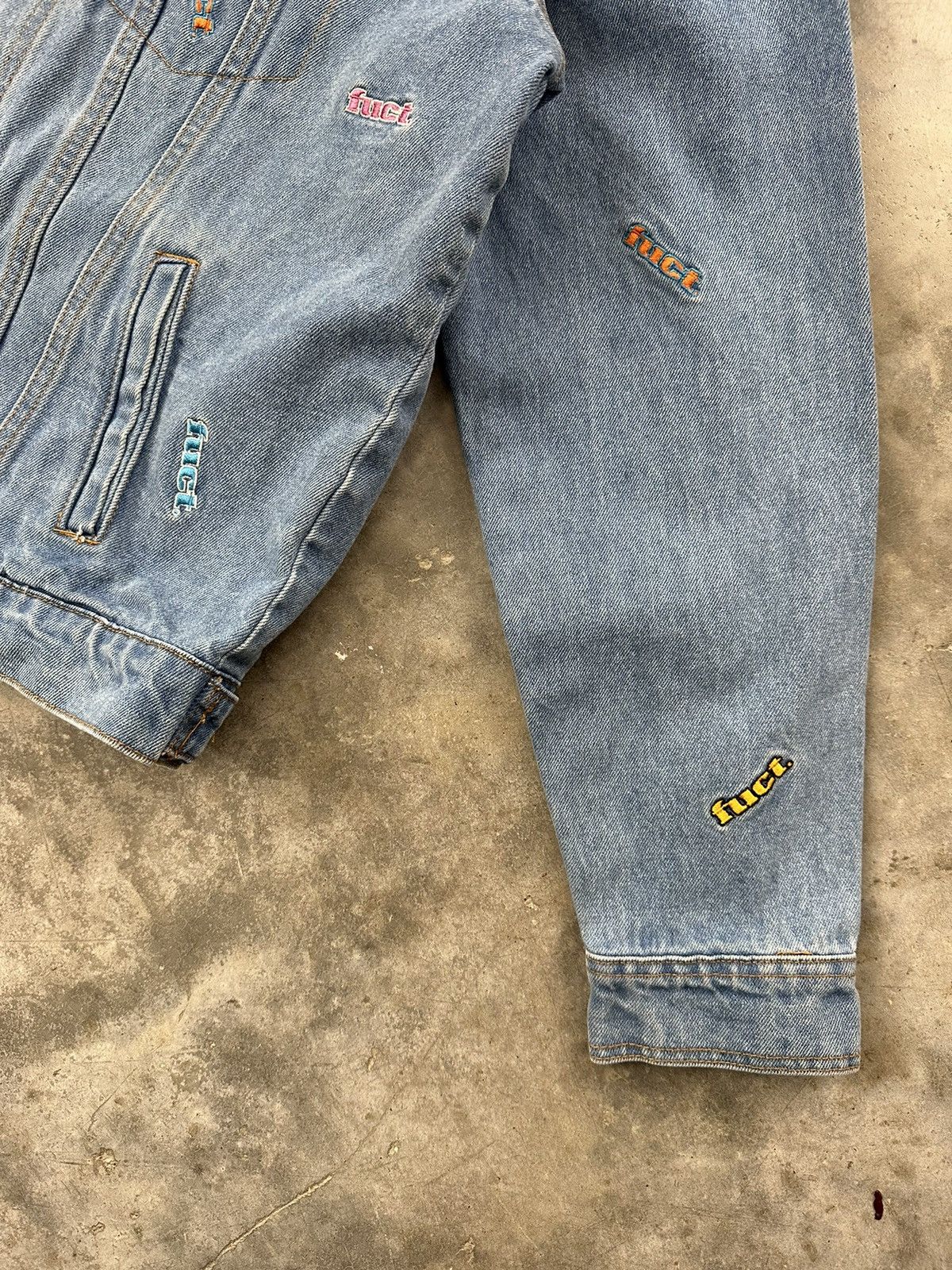 FUCT Fuct Embroidered Denim Jean Multi Color Logo Jacket Large Size US L / EU 52-54 / 3 - 5 Thumbnail
