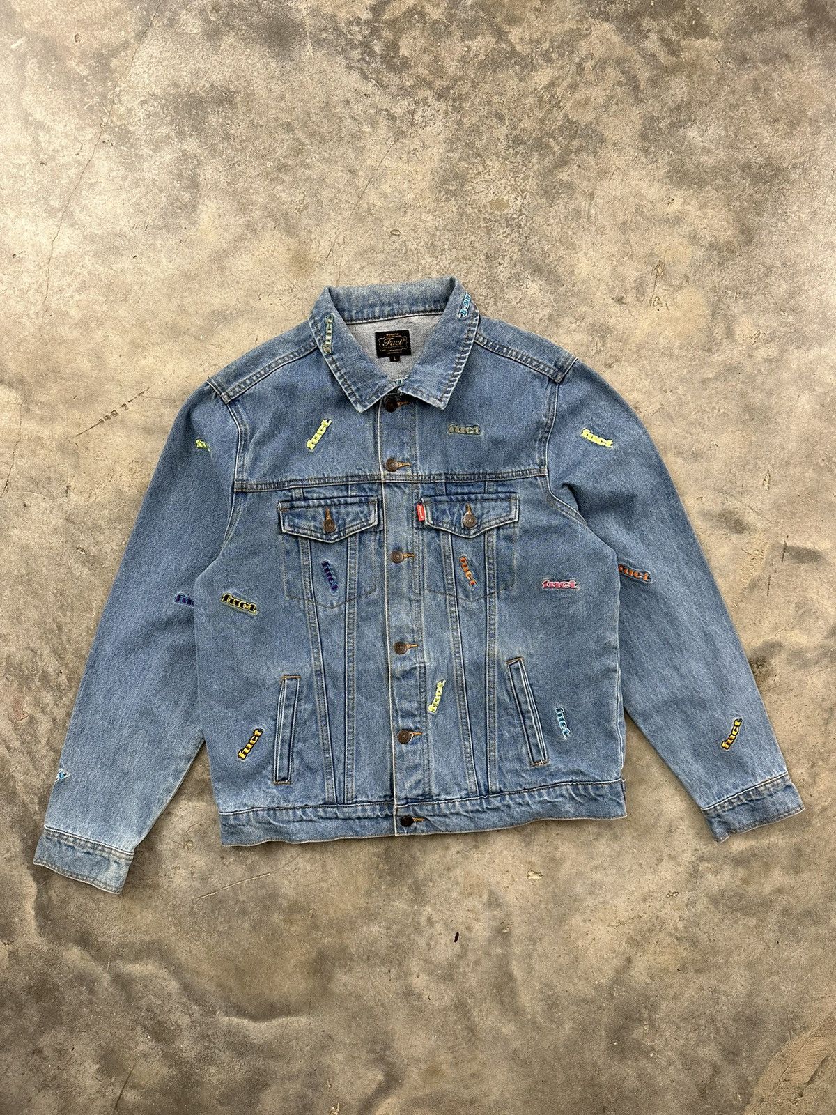 FUCT Fuct Embroidered Denim Jean Multi Color Logo Jacket Large Size US L / EU 52-54 / 3 - 1 Thumbnail