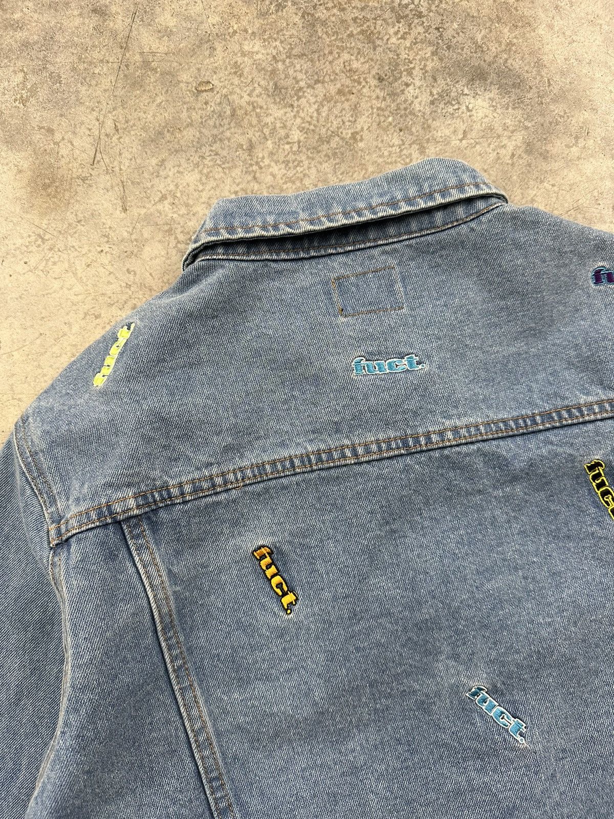 FUCT Fuct Embroidered Denim Jean Multi Color Logo Jacket Large Size US L / EU 52-54 / 3 - 7 Thumbnail