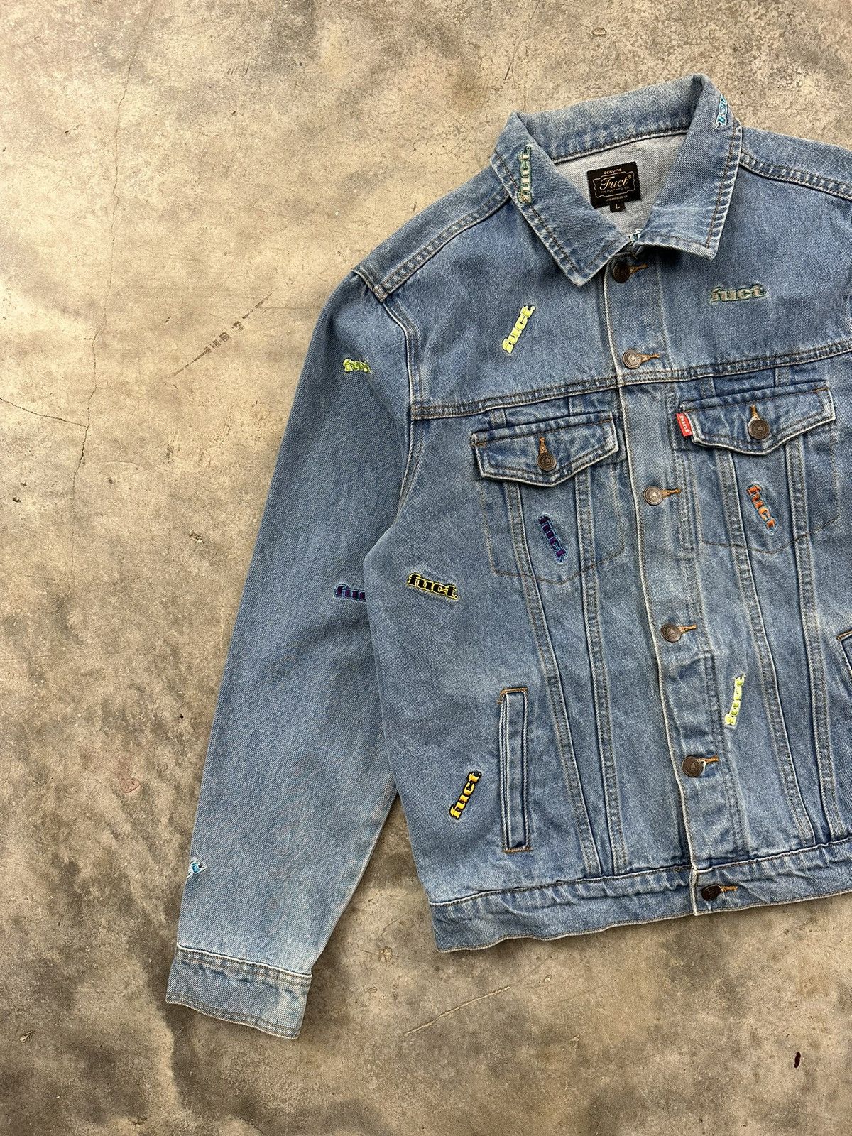 FUCT Fuct Embroidered Denim Jean Multi Color Logo Jacket Large Size US L / EU 52-54 / 3 - 2 Thumbnail