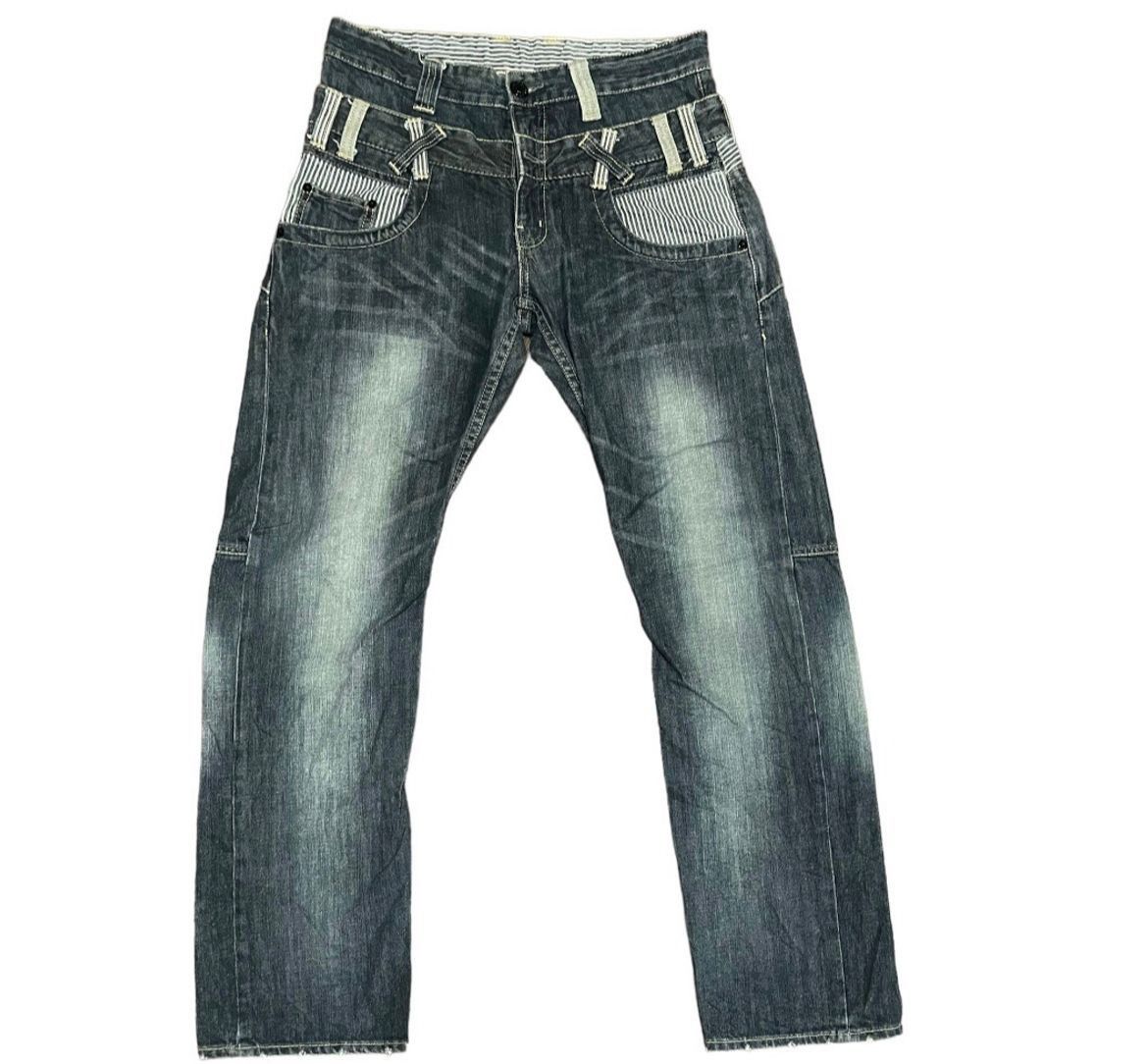 Japanese Brand Japanese Statement Harajuku Double Waist Denim Jeans Size US 32 / EU 48 - 1 Thumbnail