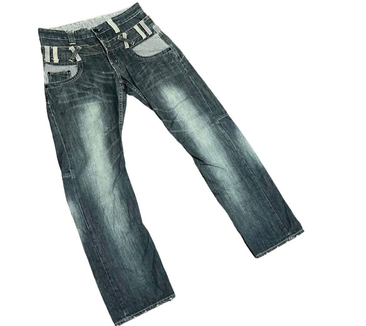 Japanese Brand Japanese Statement Harajuku Double Waist Denim Jeans Size US 32 / EU 48 - 2 Thumbnail