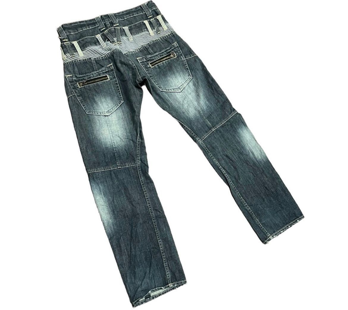 Japanese Brand Japanese Statement Harajuku Double Waist Denim Jeans Size US 32 / EU 48 - 6 Thumbnail