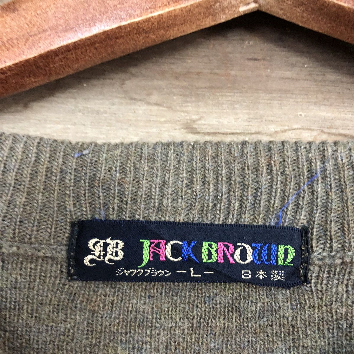 Vintage DL Jack Brown Grey Knitwear checkered sweatshirt #c681 Size US M / EU 48-50 / 2 - 9 Thumbnail