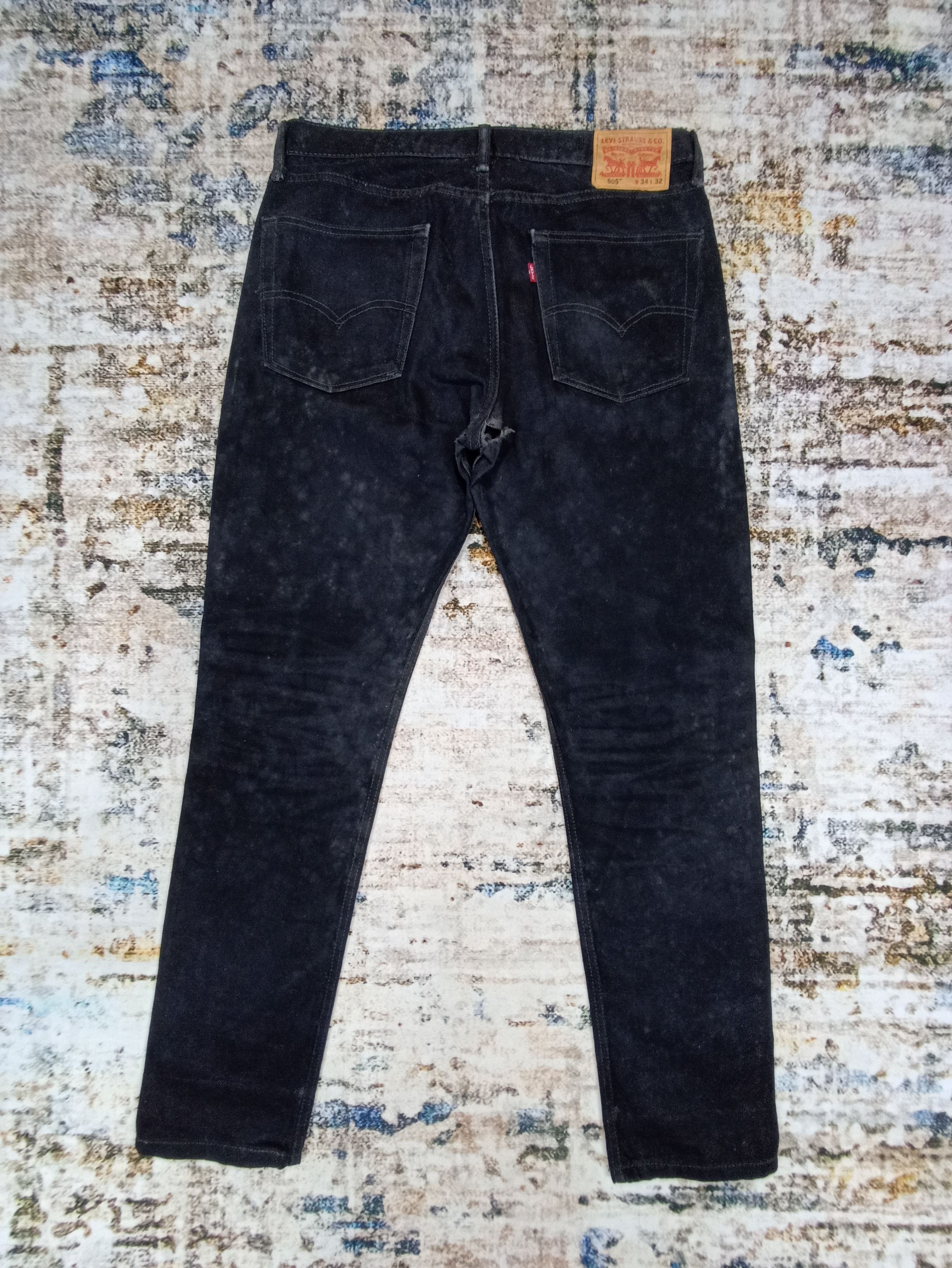 Jean × Levi's × Vintage Vintage Levi's 505 Faded Black -Jeans J087 Size US 35 - 2 Thumbnail