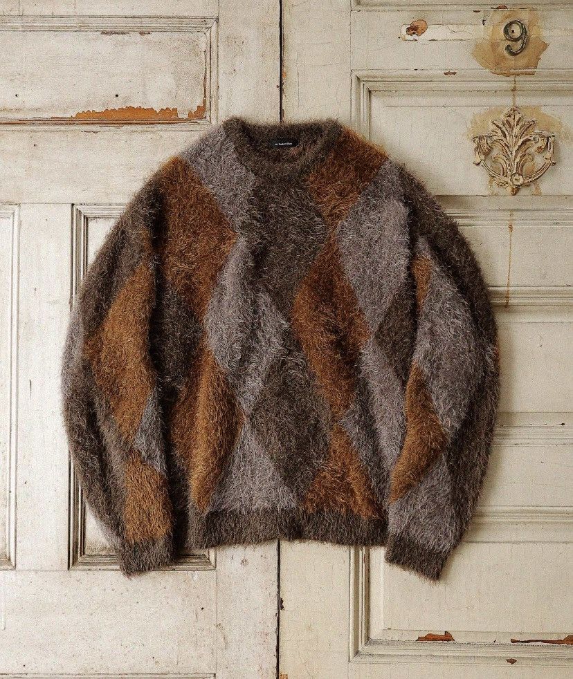 Number (N)ine Number Nine FEATHERY YARN ARGYLE KNIT PULLOVER size 3 Size US L / EU 52-54 / 3 - 1 Thumbnail