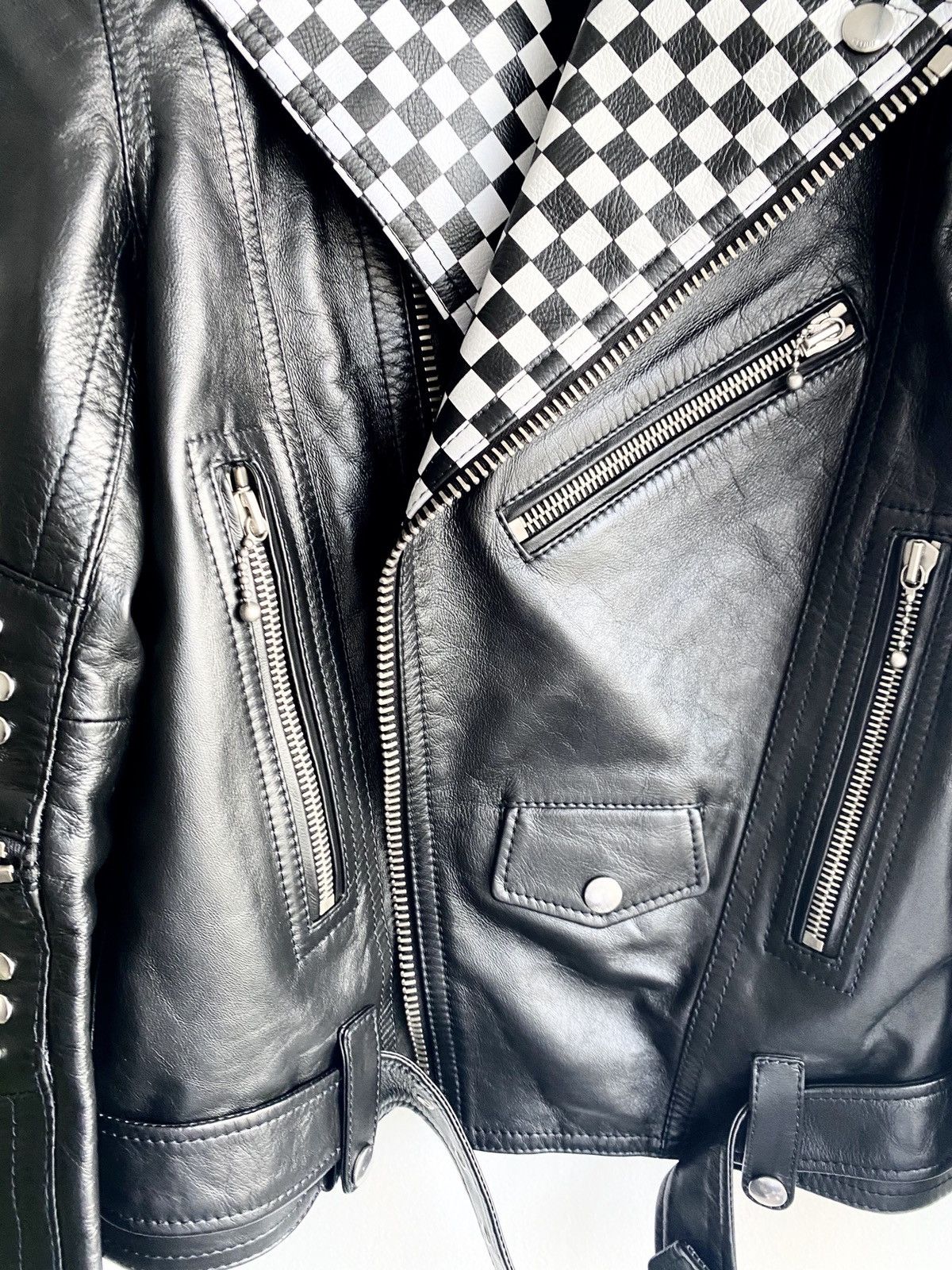 Celine Celine AW19 CHECKERED PERFECTO MOTO LEATHER JACKET EU48 Size US M / EU 48-50 / 2 - 7 Thumbnail