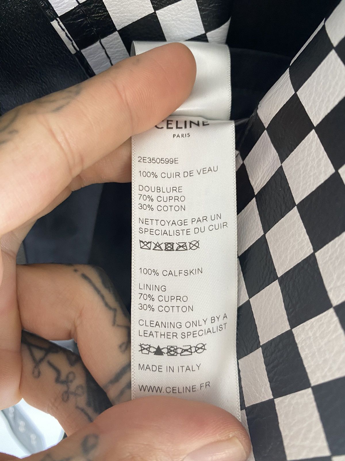 Celine Celine AW19 CHECKERED PERFECTO MOTO LEATHER JACKET EU48 Size US M / EU 48-50 / 2 - 13 Thumbnail