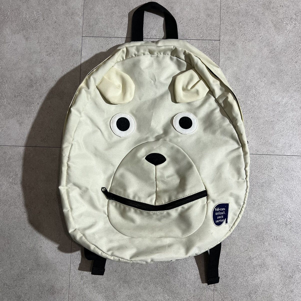 image of Issey Miyake x Ne Net Ne-Net Bear Animal Sack Series Backpack Bag in White, Men's