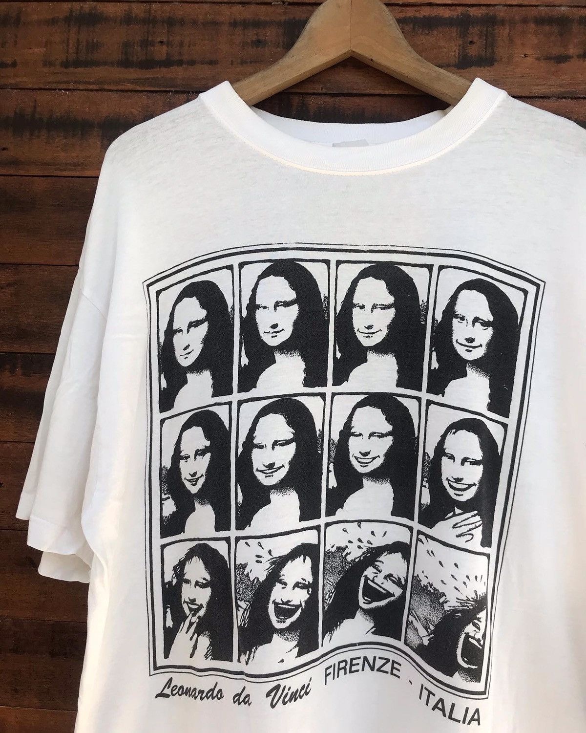 Vintage Vintage 90s Mona Lisa Parody Art Europe White Shirt XL