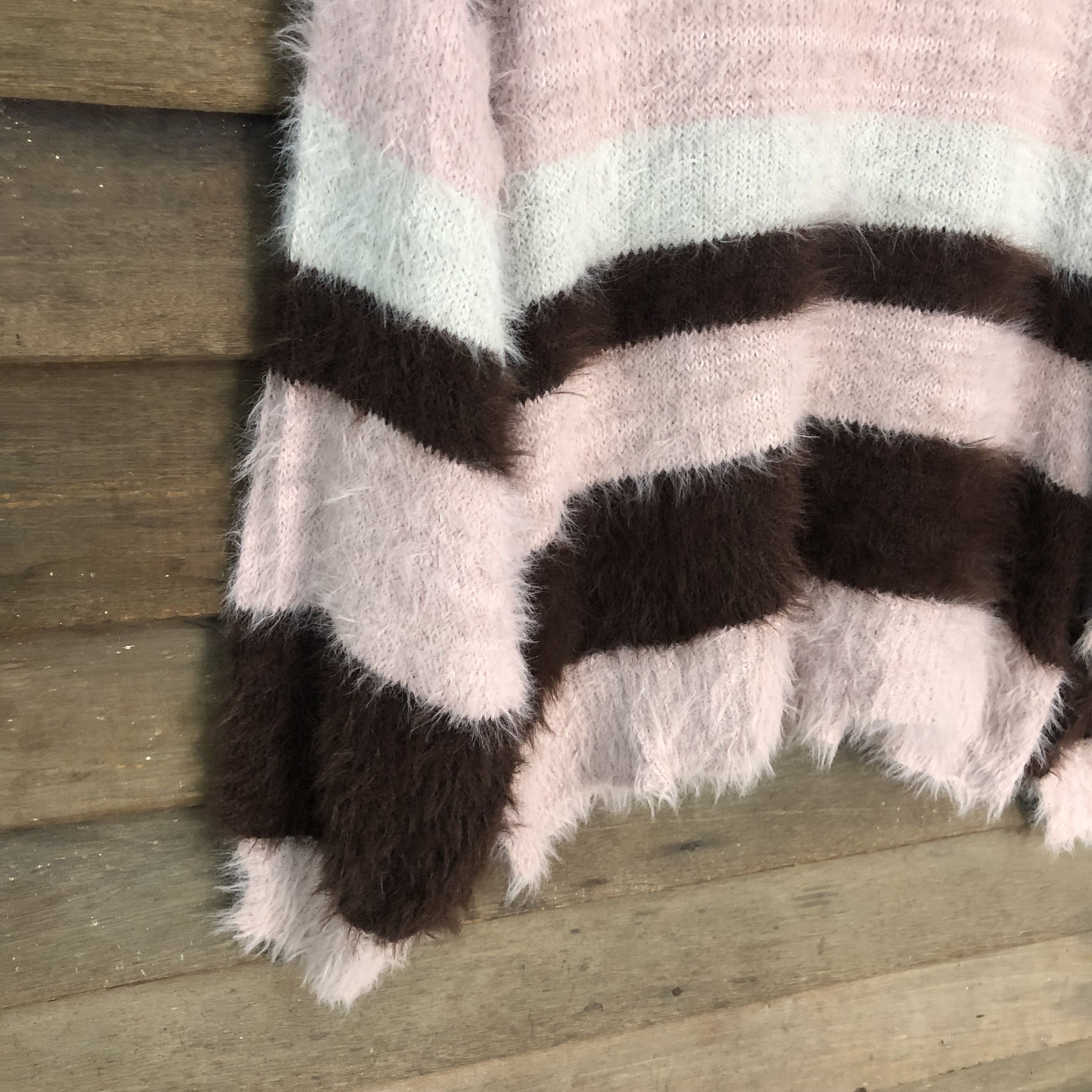 Aran Isles Knitwear × Japanese Brand × OVER THE STRiPES Vintage Oversized Shag Shaggy Fur Mohair Knitwear #712 Size M / US 6-8 / IT 42-44 - 3 Thumbnail