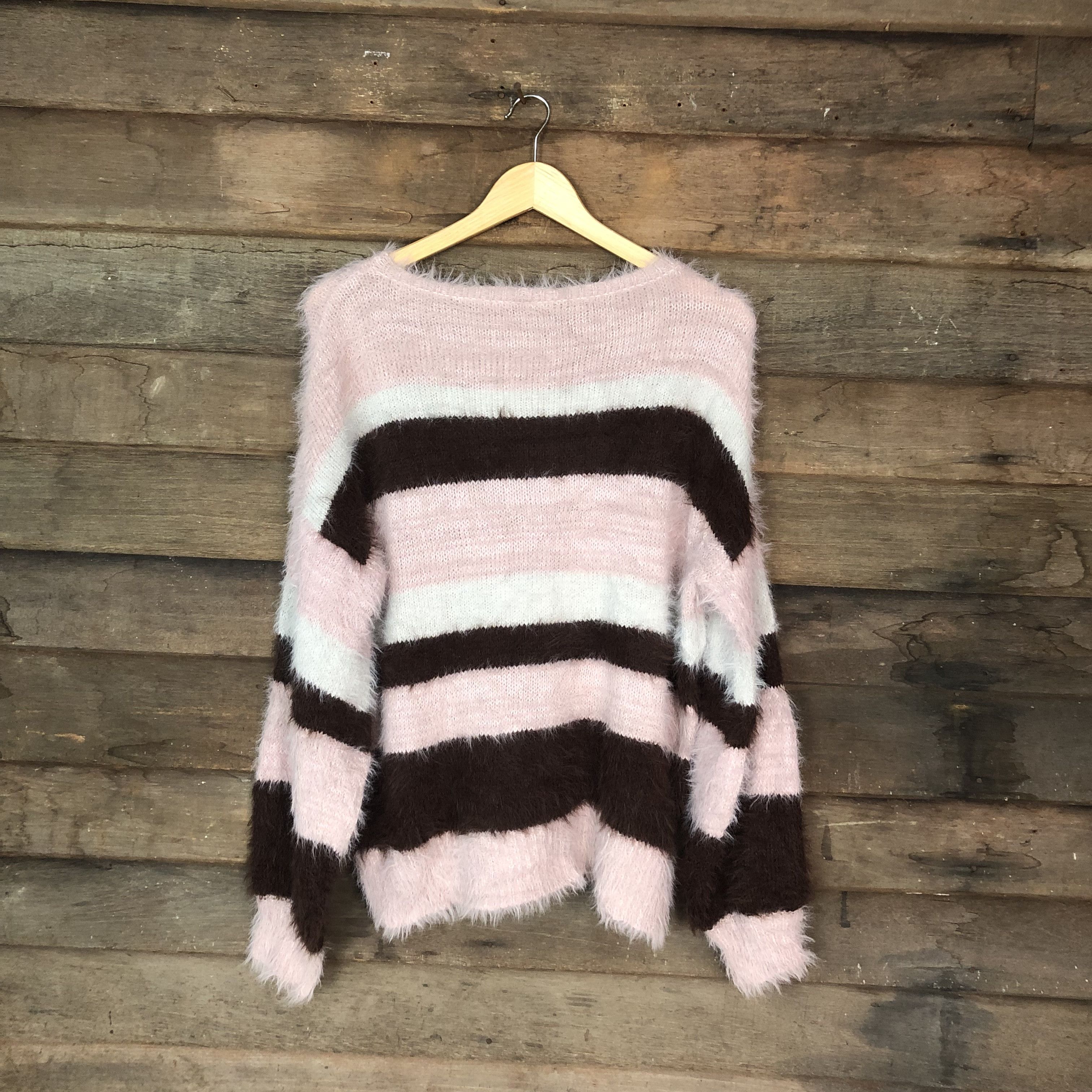 Aran Isles Knitwear × Japanese Brand × OVER THE STRiPES Vintage Oversized Shag Shaggy Fur Mohair Knitwear #712 Size M / US 6-8 / IT 42-44 - 10 Thumbnail