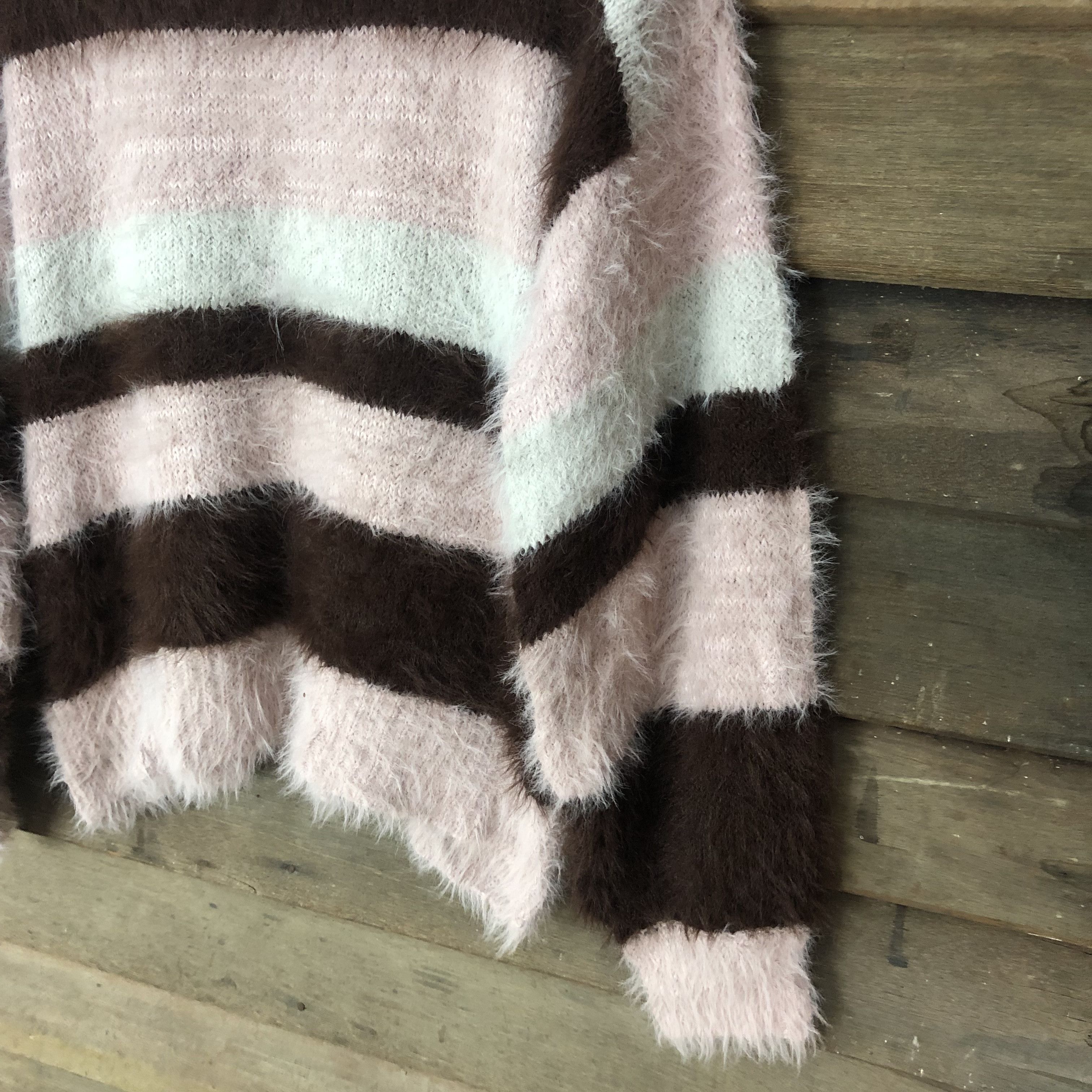 Aran Isles Knitwear × Japanese Brand × OVER THE STRiPES Vintage Oversized Shag Shaggy Fur Mohair Knitwear #712 Size M / US 6-8 / IT 42-44 - 6 Thumbnail