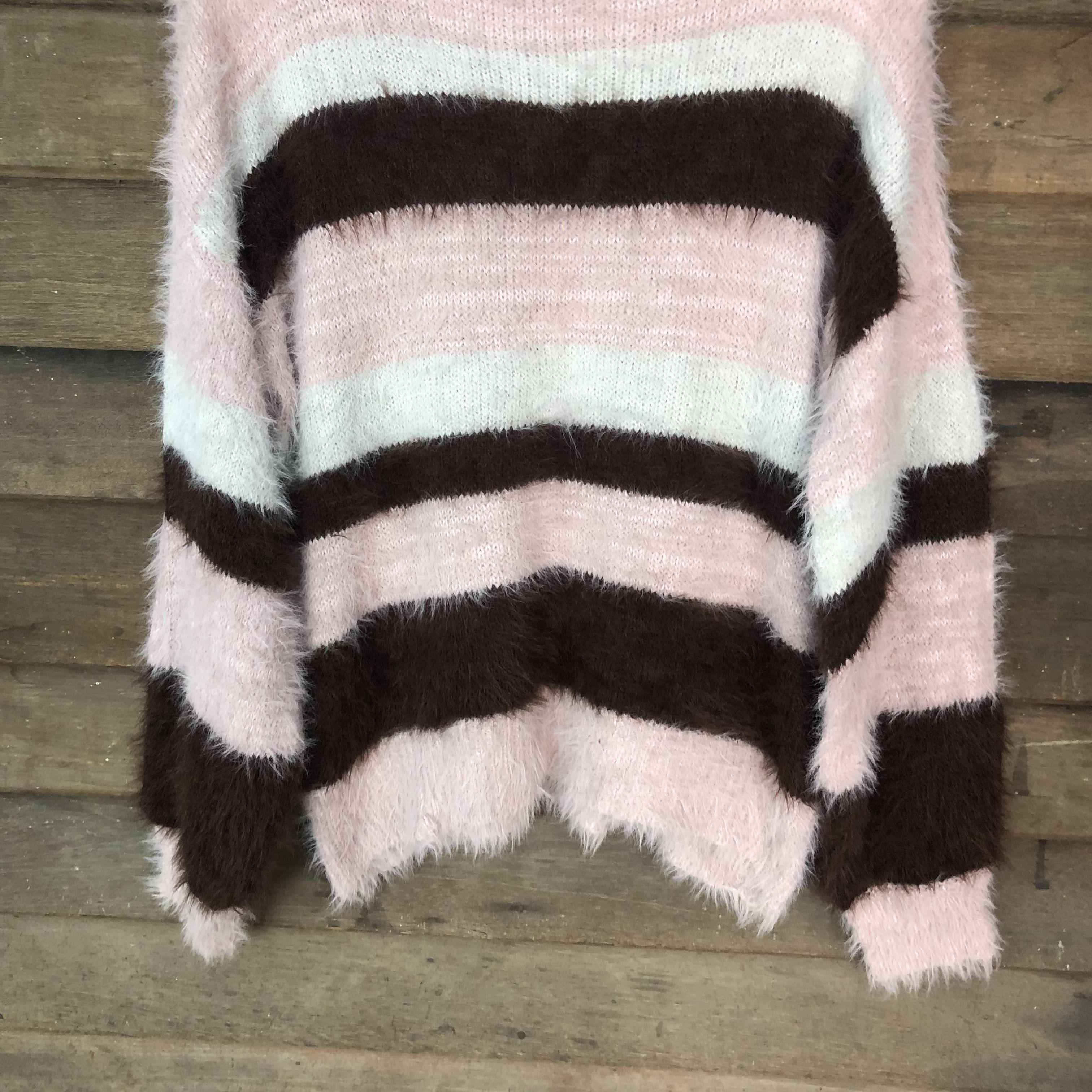 Aran Isles Knitwear × Japanese Brand × OVER THE STRiPES Vintage Oversized Shag Shaggy Fur Mohair Knitwear #712 Size M / US 6-8 / IT 42-44 - 4 Thumbnail