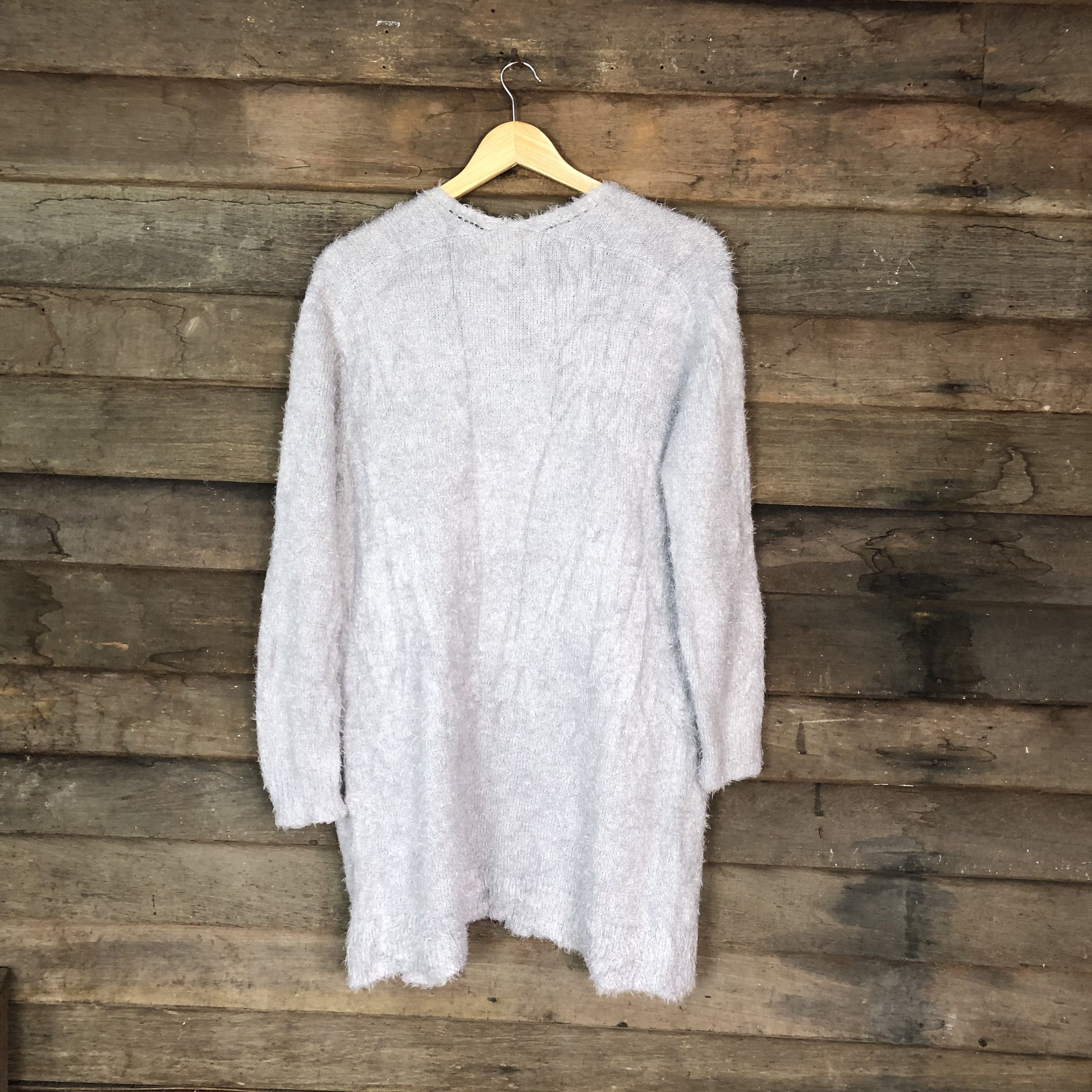 Japanese Brand Oversized Sugar Spoon Grey Mohair Cardigan #717 Size M / US 6-8 / IT 42-44 - 9 Thumbnail