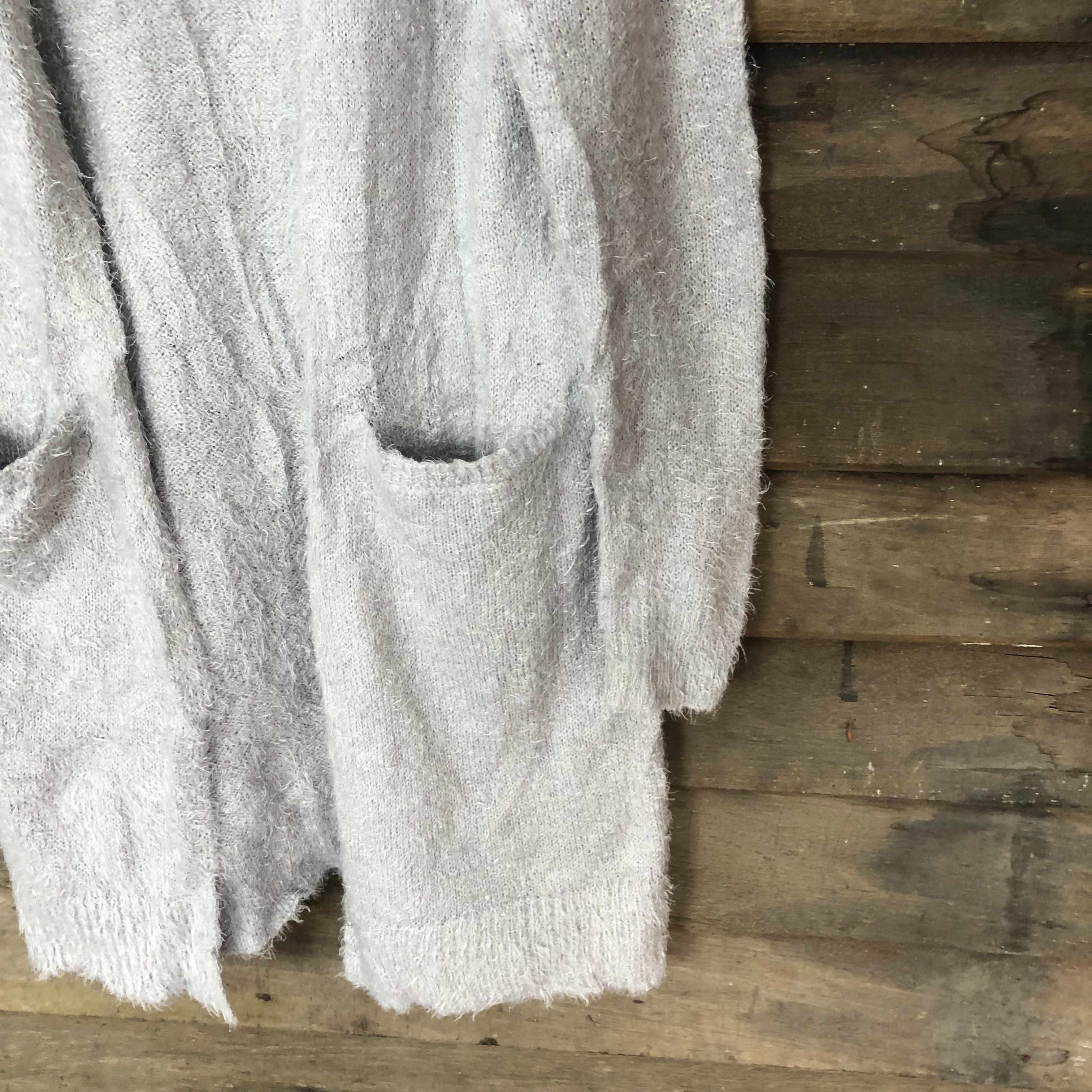 Japanese Brand Oversized Sugar Spoon Grey Mohair Cardigan #717 Size M / US 6-8 / IT 42-44 - 5 Thumbnail