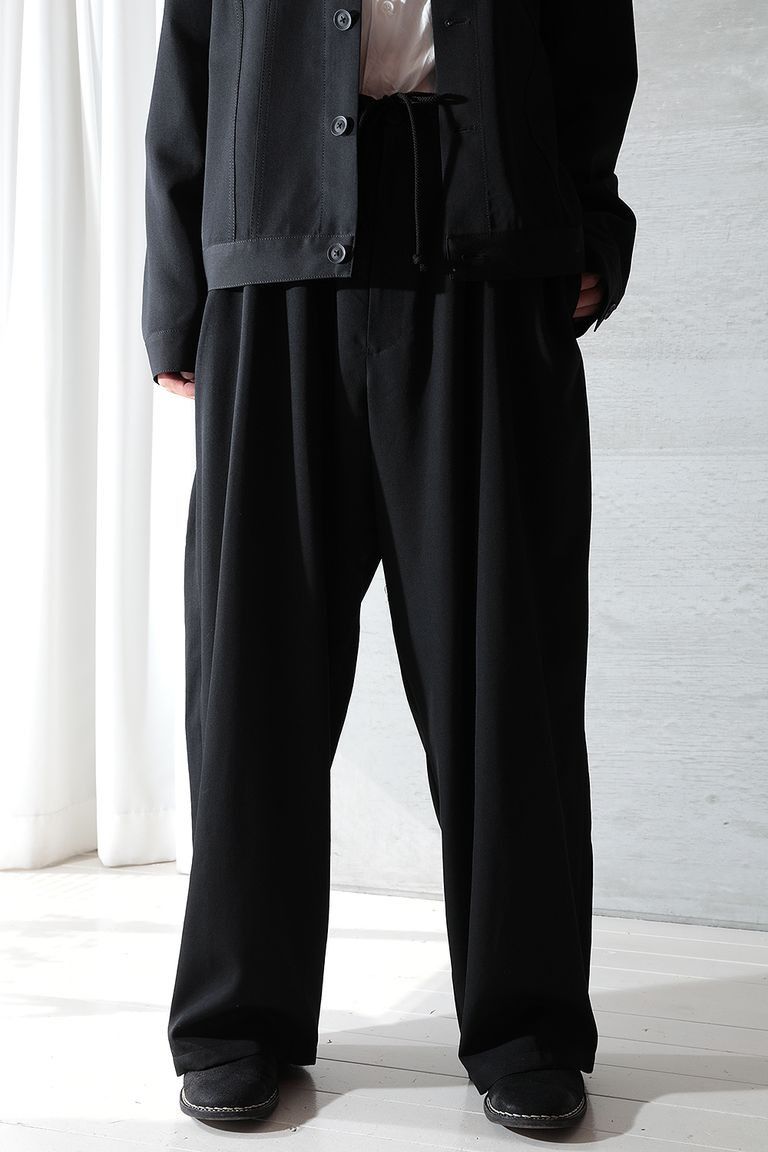 Yohji Yamamoto Yohji Yamamoto Pour Homme - WOOL GABARDINE WIDE STRING PANTS Size US 30 / EU 46 - 2 Thumbnail