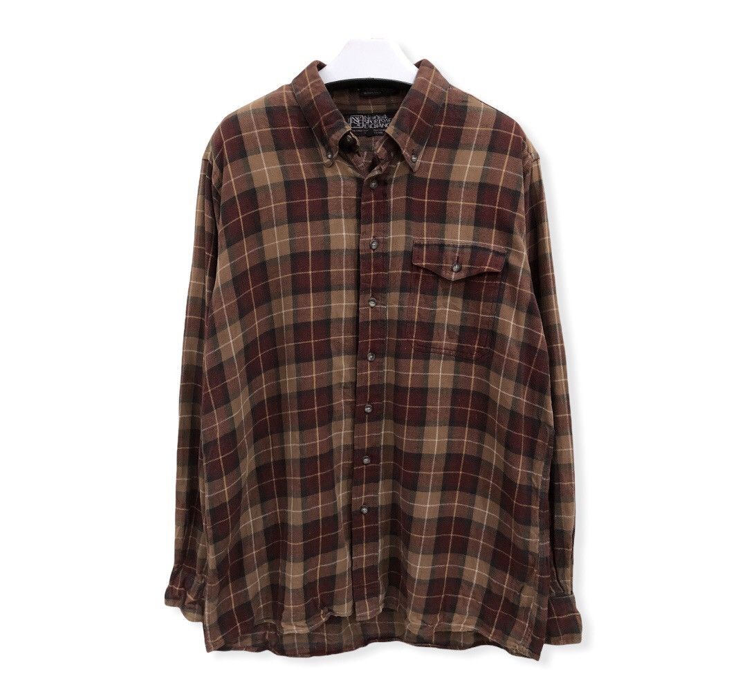Vintage Vintage New York Sportswear Plaid tartan Flannel Shirt 👕 Size US L / EU 52-54 / 3 - 1 Thumbnail