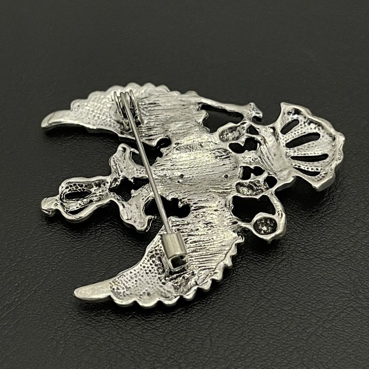 Jewelry Double-Headed Eagle Silver Lapel Pin Brooch Size ONE SIZE - 5 Thumbnail
