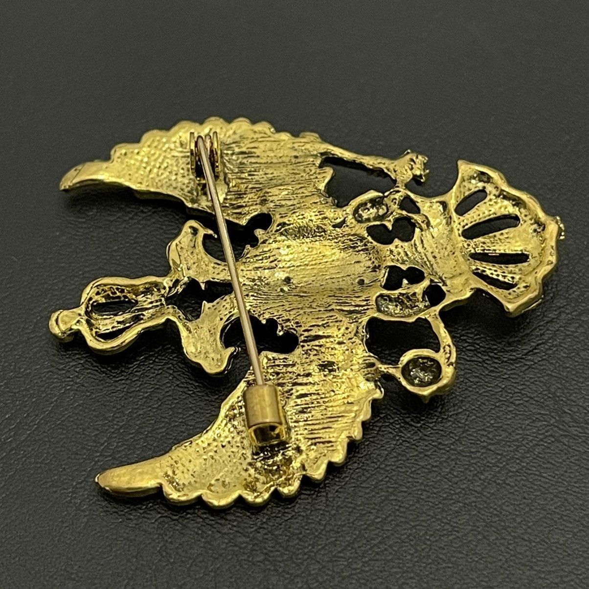 Jewelry Double-Headed Eagle Gold Lapel Pin Brooch Size ONE SIZE - 2 Thumbnail