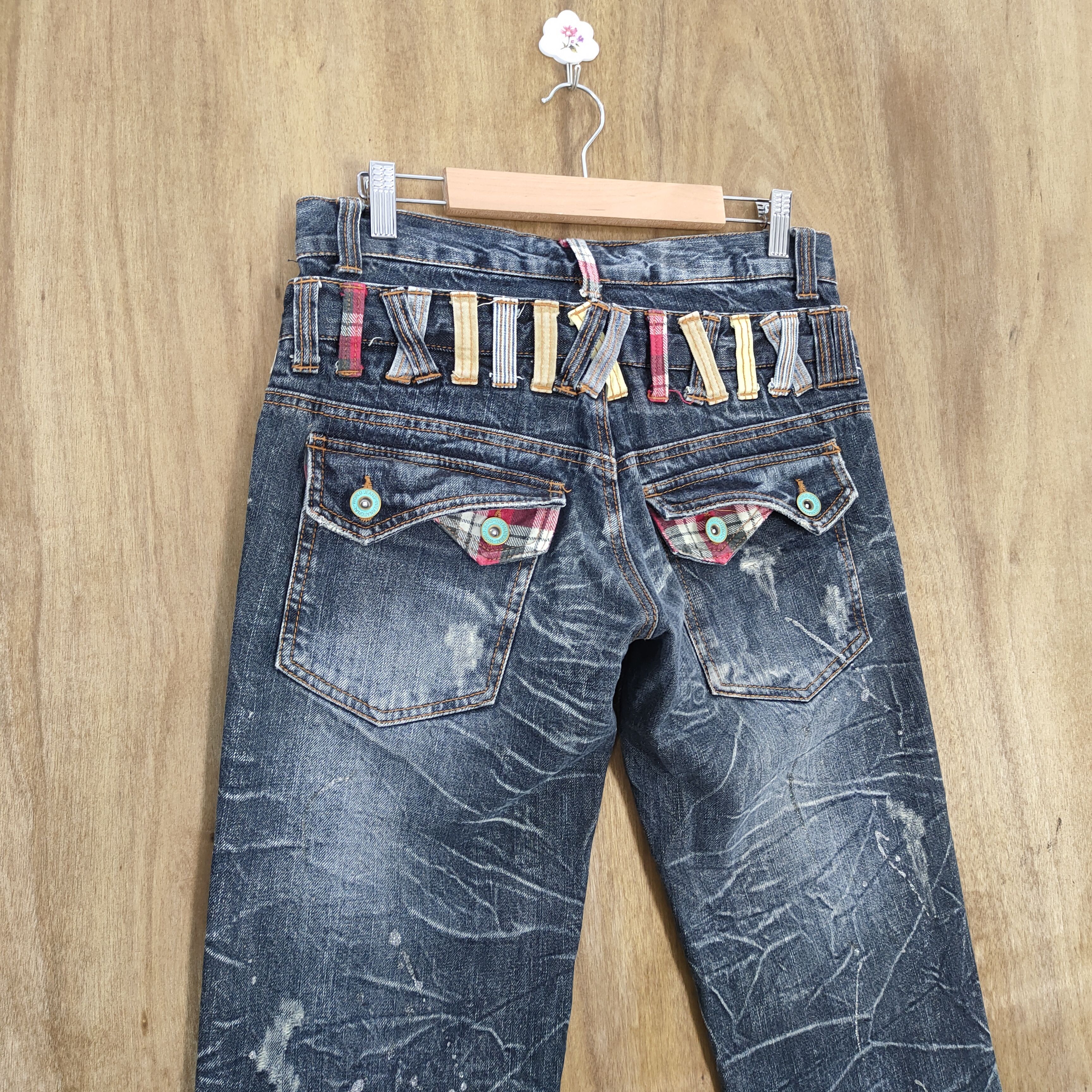 Japanese Brand ANNFUl DOUBLE WAIST BLACK STORM JEAN DENIM PANTS Size US 30 / EU 46 - 13 Thumbnail
