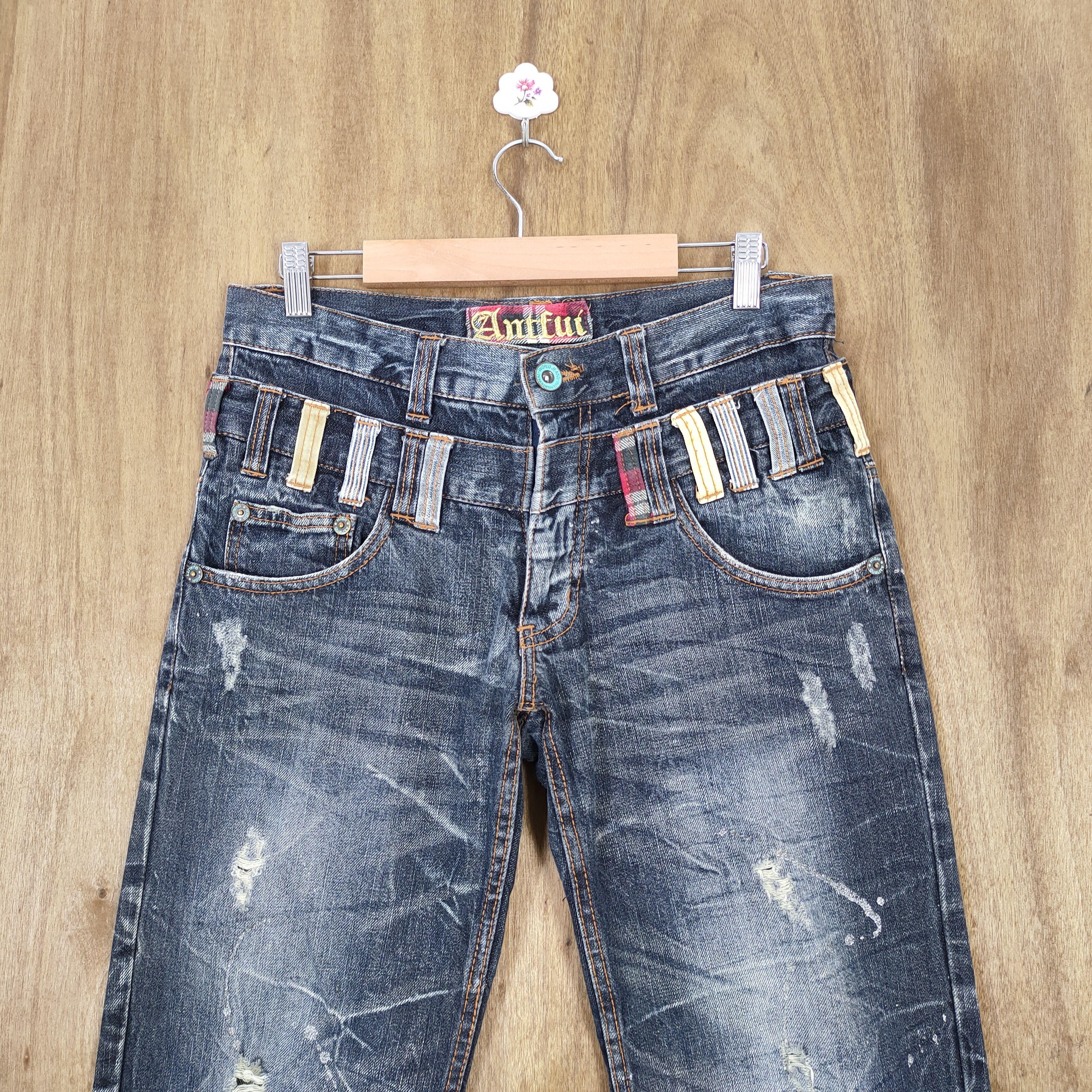 Japanese Brand ANNFUl DOUBLE WAIST BLACK STORM JEAN DENIM PANTS Size US 30 / EU 46 - 5 Thumbnail