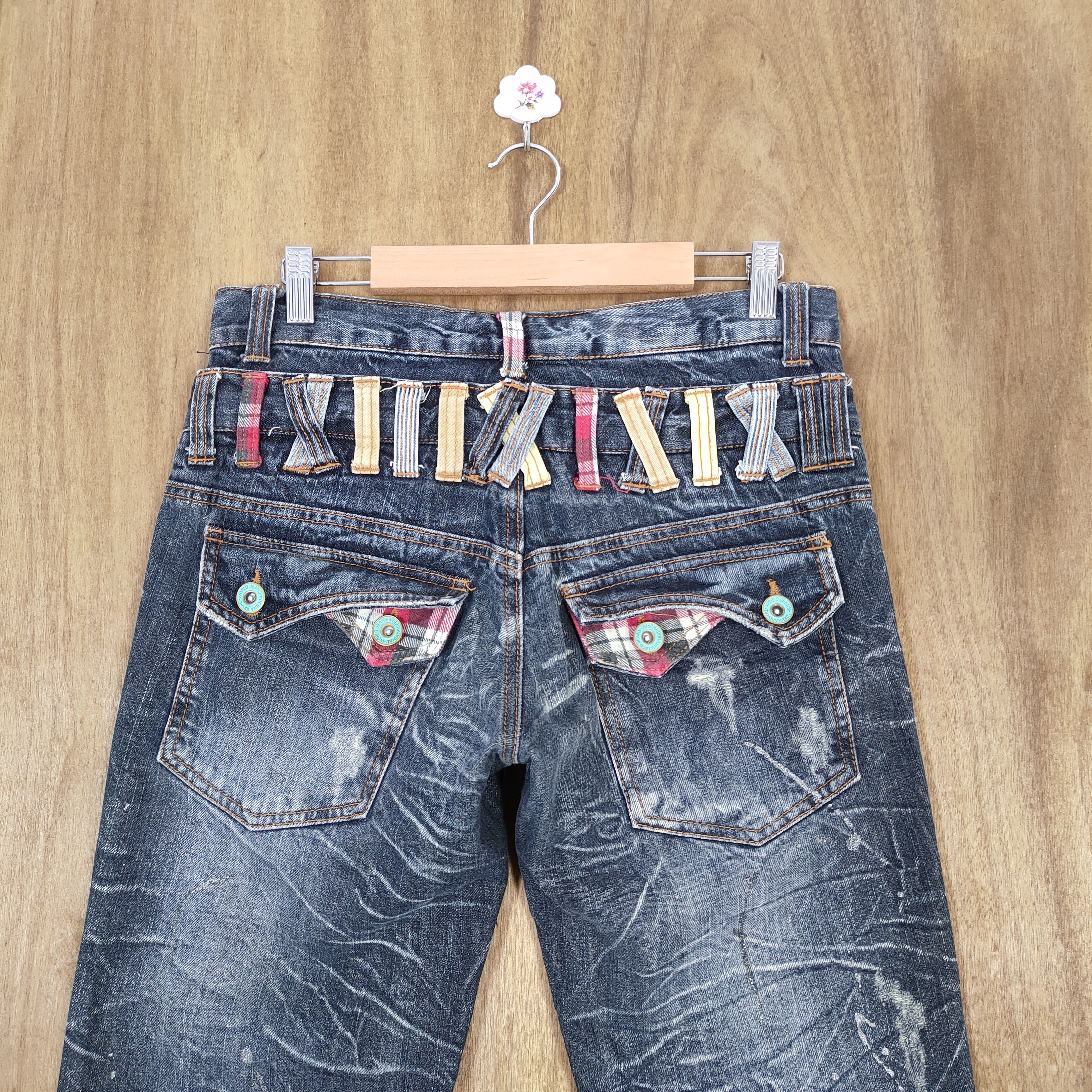 Japanese Brand ANNFUl DOUBLE WAIST BLACK STORM JEAN DENIM PANTS Size US 30 / EU 46 - 11 Thumbnail