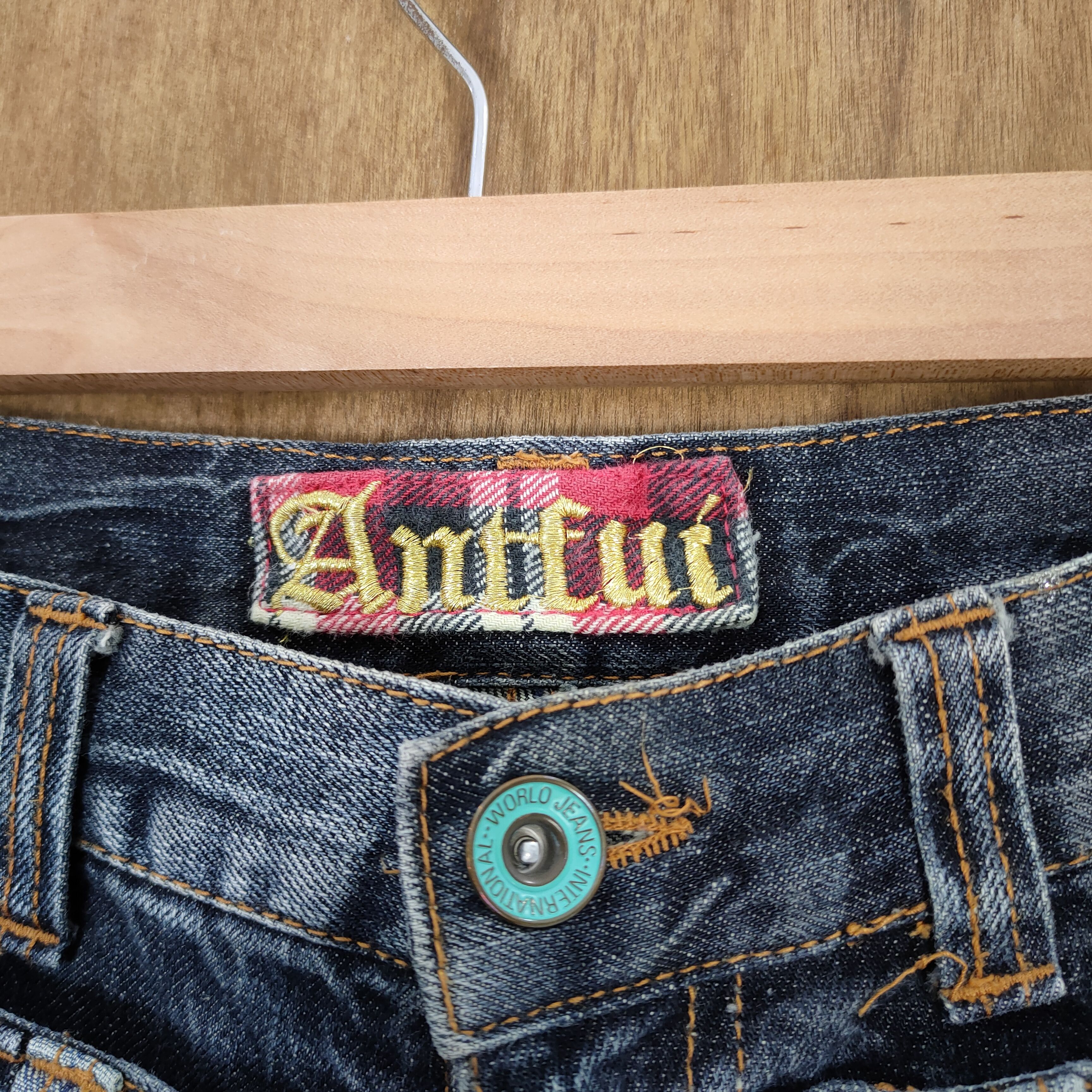 Japanese Brand ANNFUl DOUBLE WAIST BLACK STORM JEAN DENIM PANTS Size US 30 / EU 46 - 4 Thumbnail