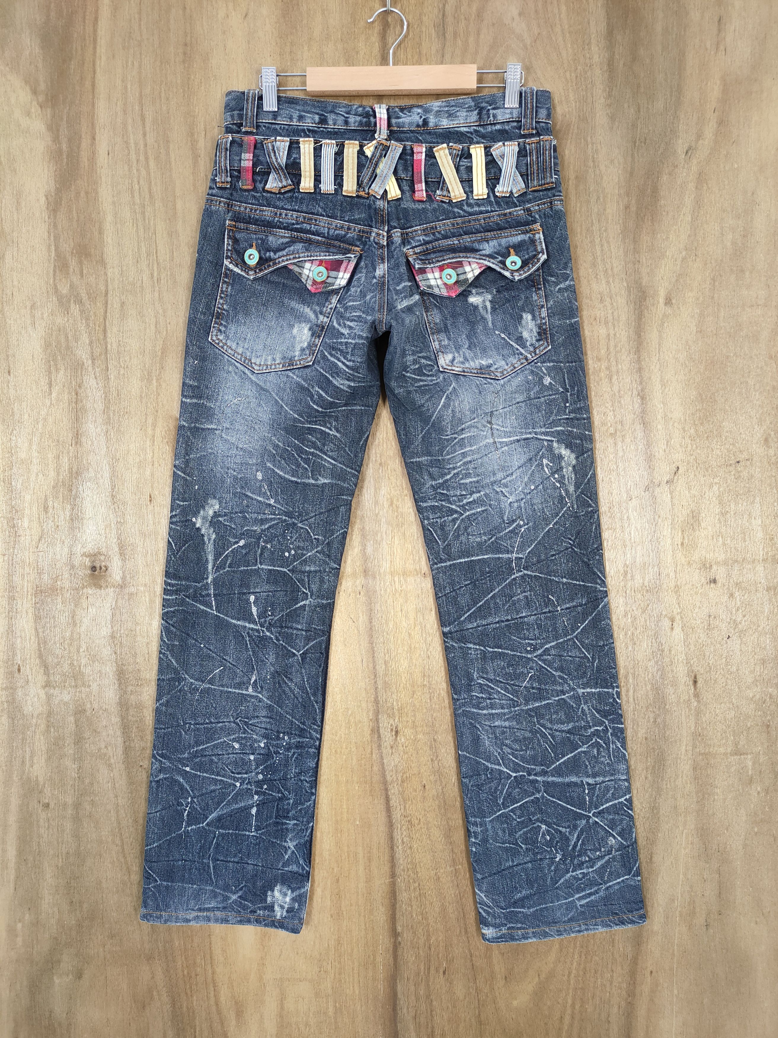 Japanese Brand ANNFUl DOUBLE WAIST BLACK STORM JEAN DENIM PANTS Size US 30 / EU 46 - 10 Thumbnail