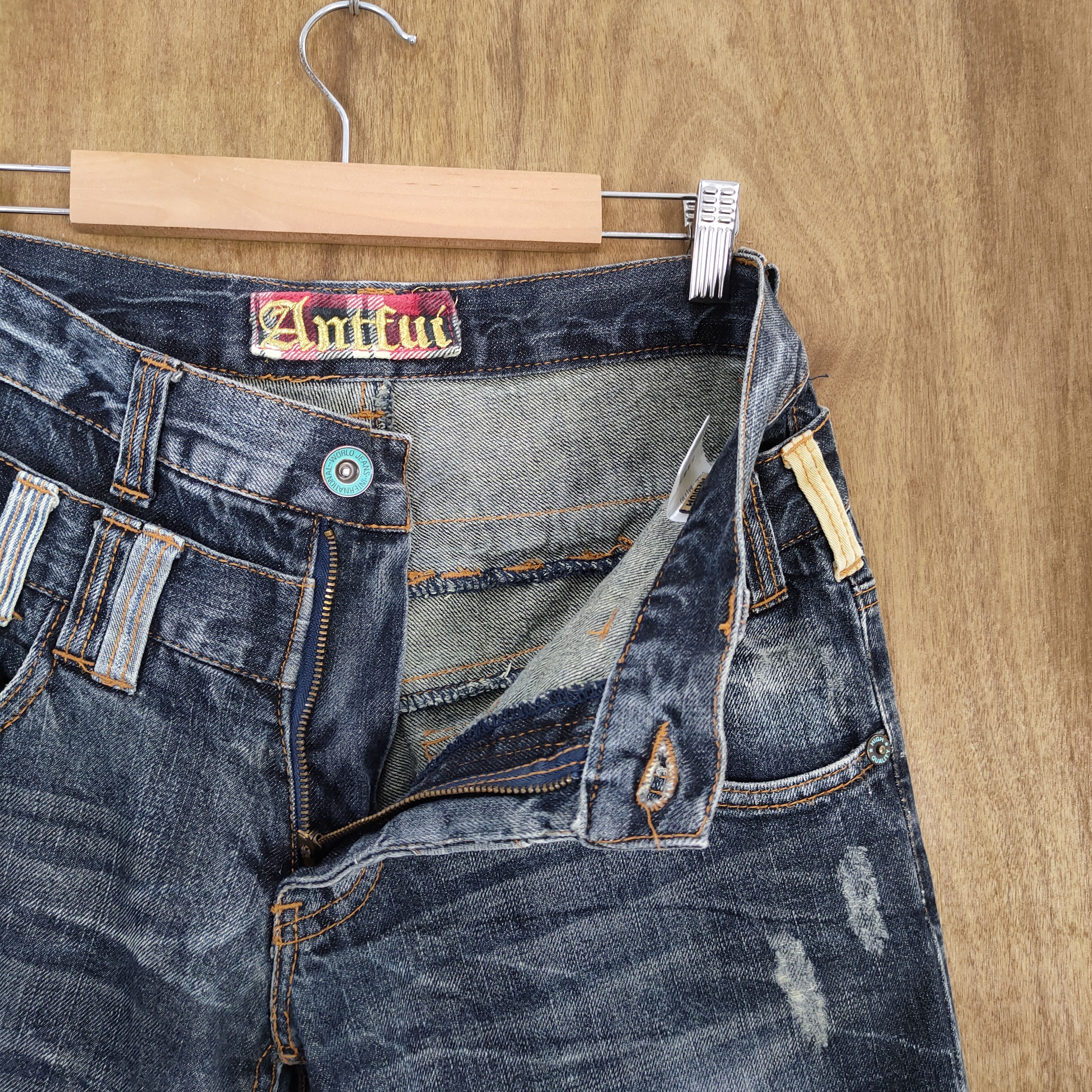 Japanese Brand ANNFUl DOUBLE WAIST BLACK STORM JEAN DENIM PANTS Size US 30 / EU 46 - 14 Thumbnail