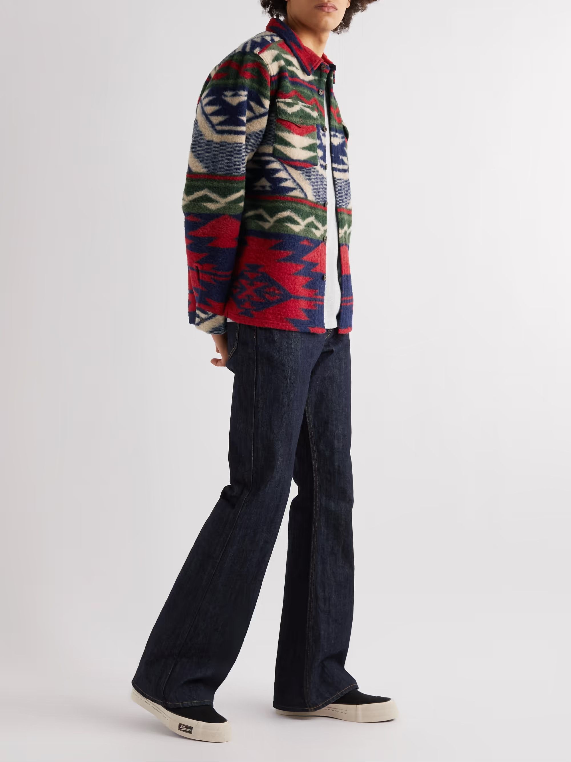 Rrl Brushed Jacquard Overshirt | Grailed