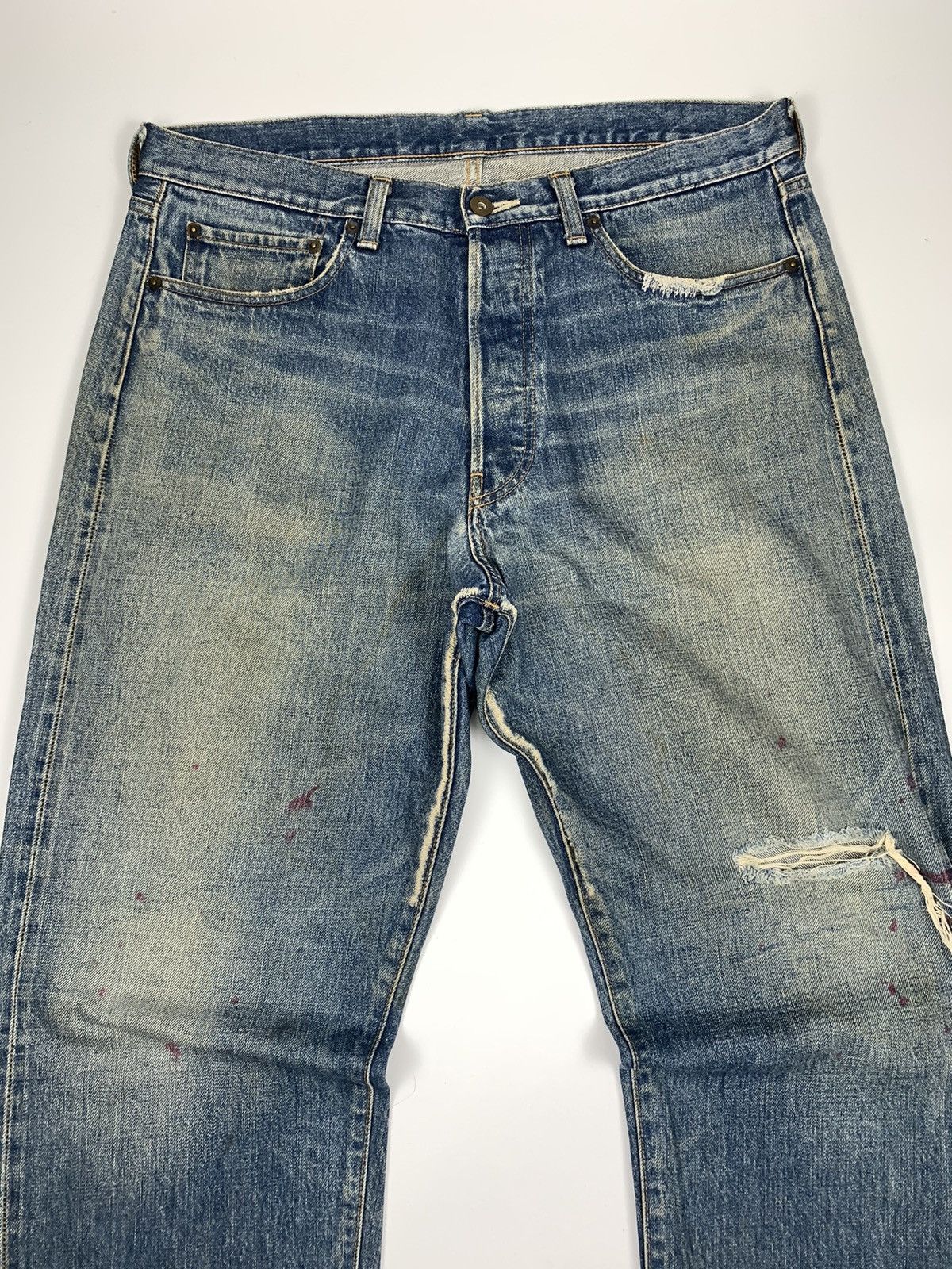 Japanese Brand Sifury Distressed Denim Blue Jeans Size US 36 / EU 52 - 2 Thumbnail