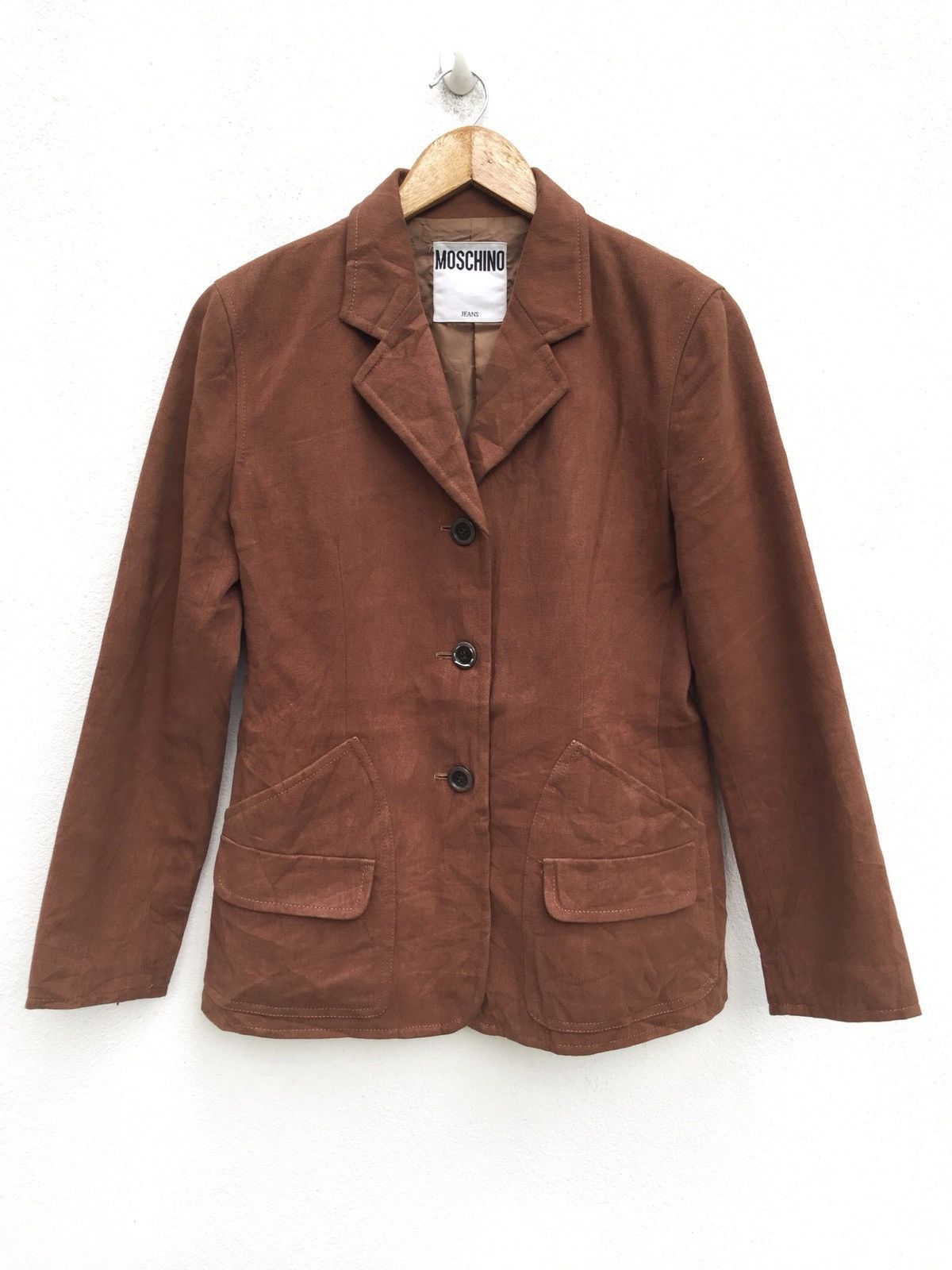 Moschino 1980s Brown Button Blazer Size US S / EU 44-46 / 1 - 1 Thumbnail