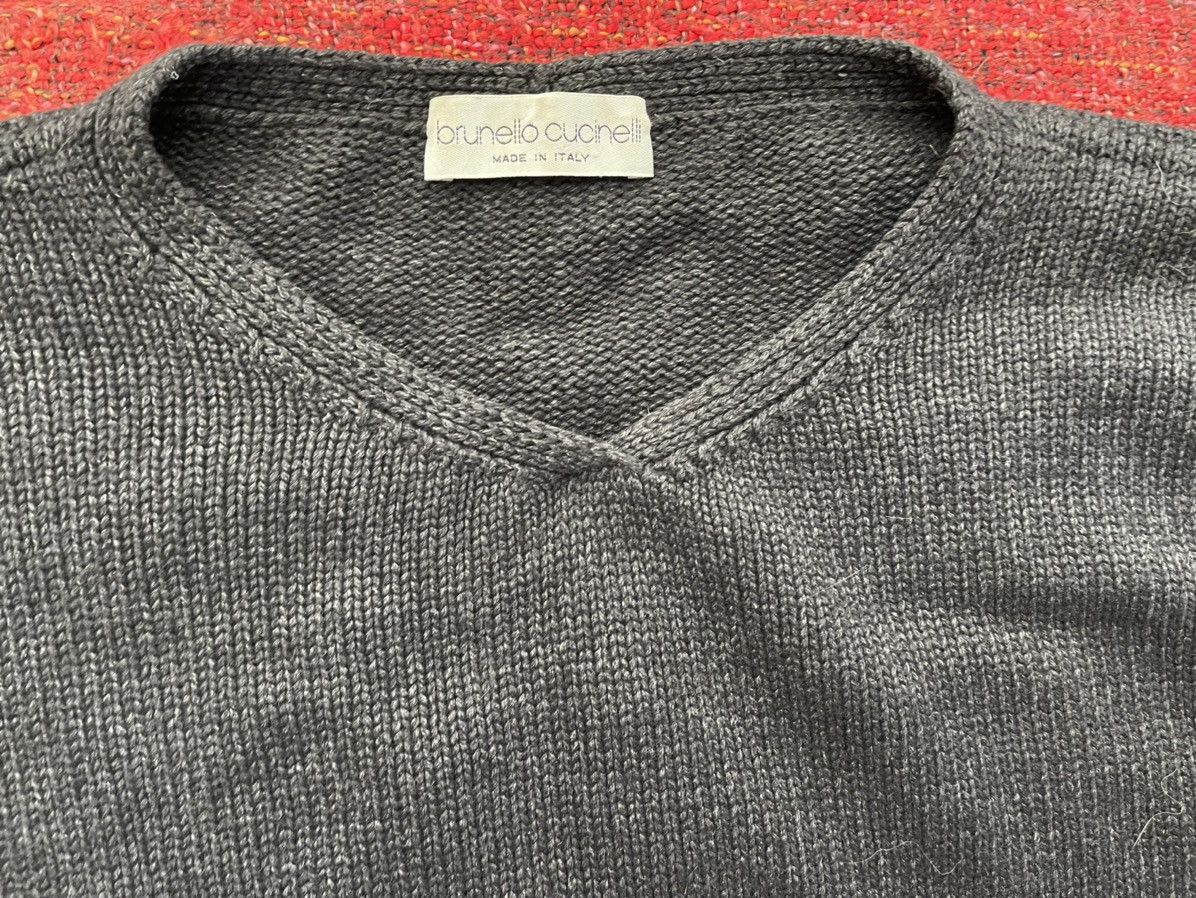 Brunello Cucinelli × Designer × Vintage Brunello Cucinelli 80s vintage graphite wool sweater Size US L / EU 52-54 / 3 - 2 Thumbnail