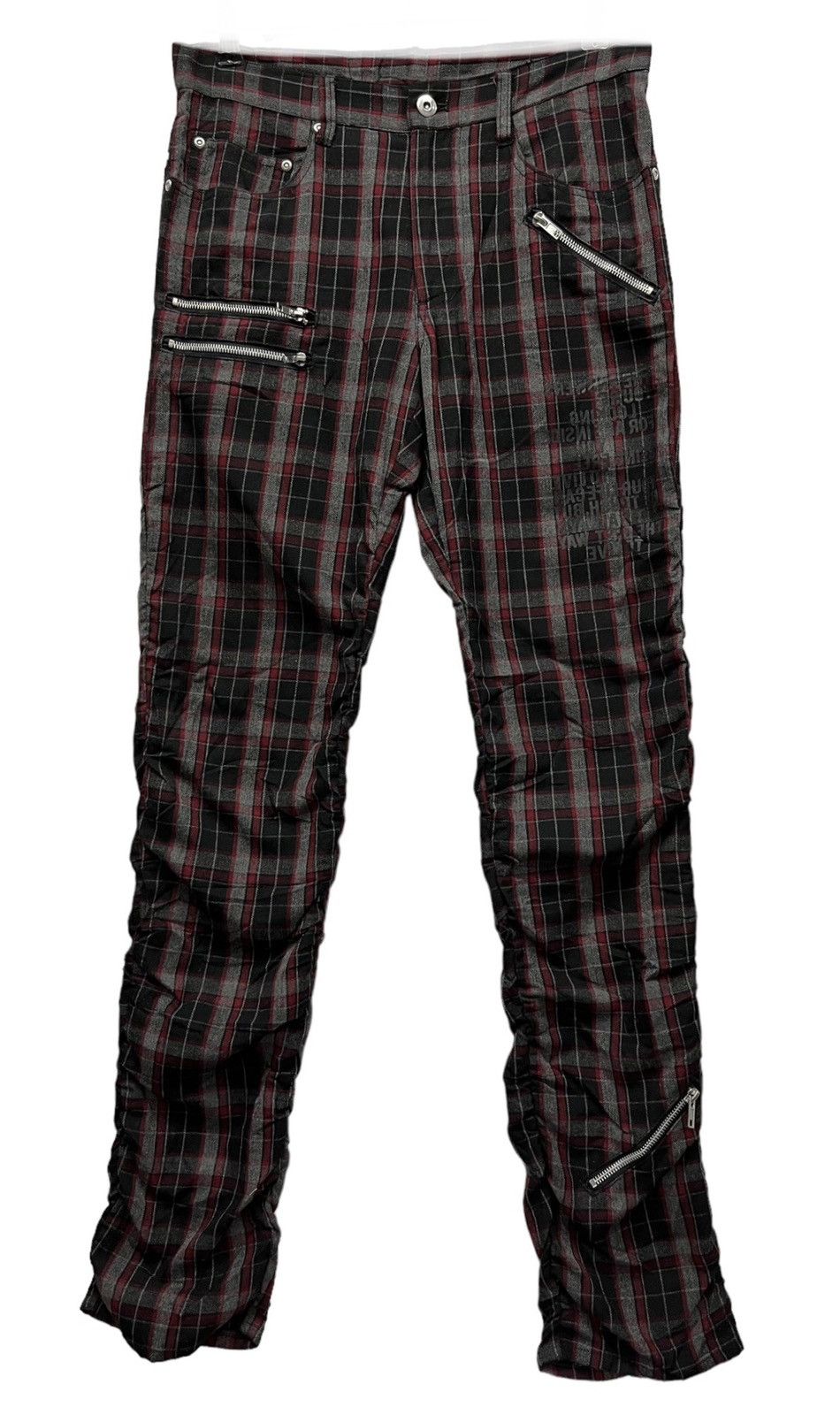 Japanese Brand RAGOUT Underground PunkTartan UnionJack Bondage Zipper Pants Size US 30 / EU 46 - 3 Thumbnail